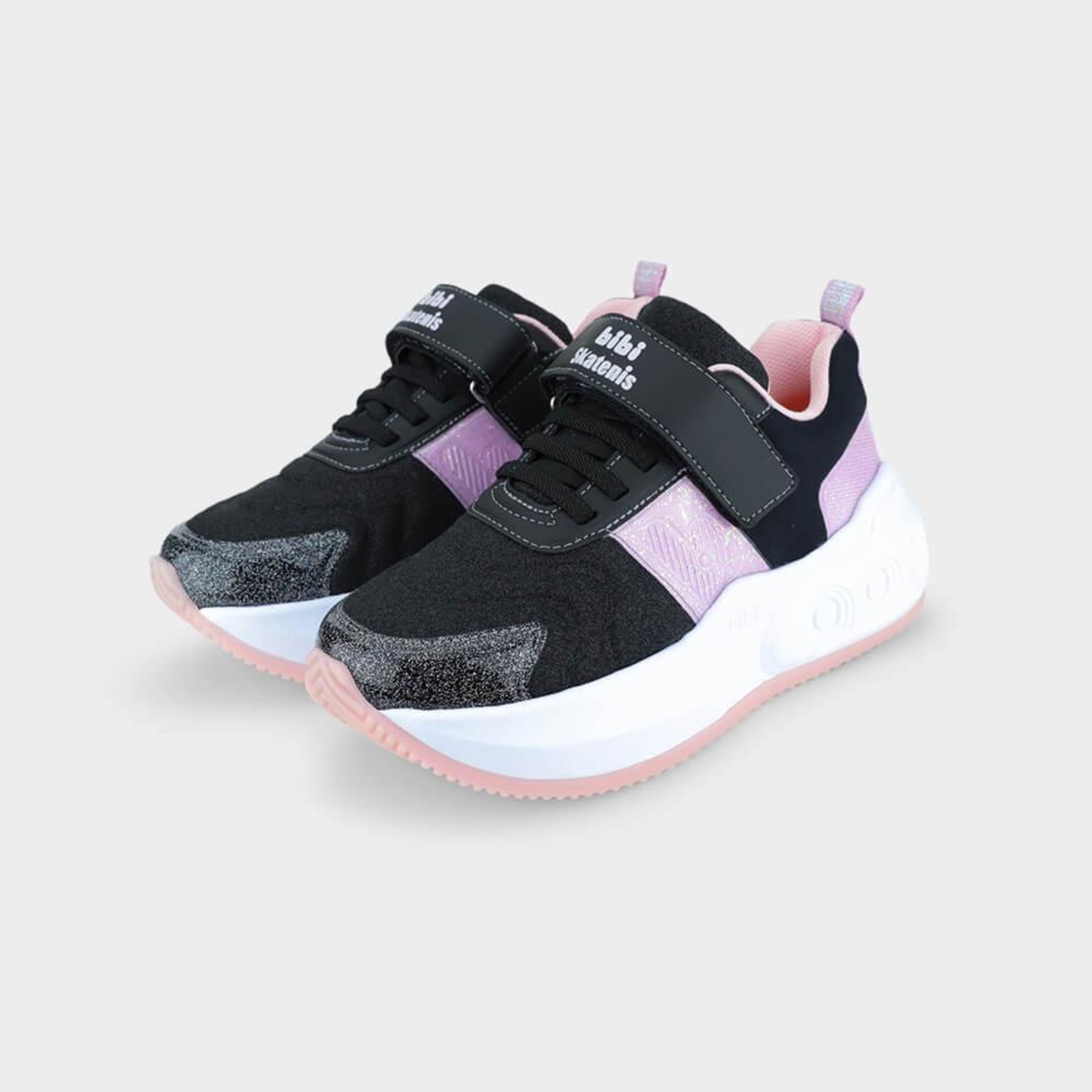 Vista 3 Infantil - Tênis de Rodinhas Bibi Skatenis com Lilás 30 Calçados Bibi preto Calçados Bibi preto