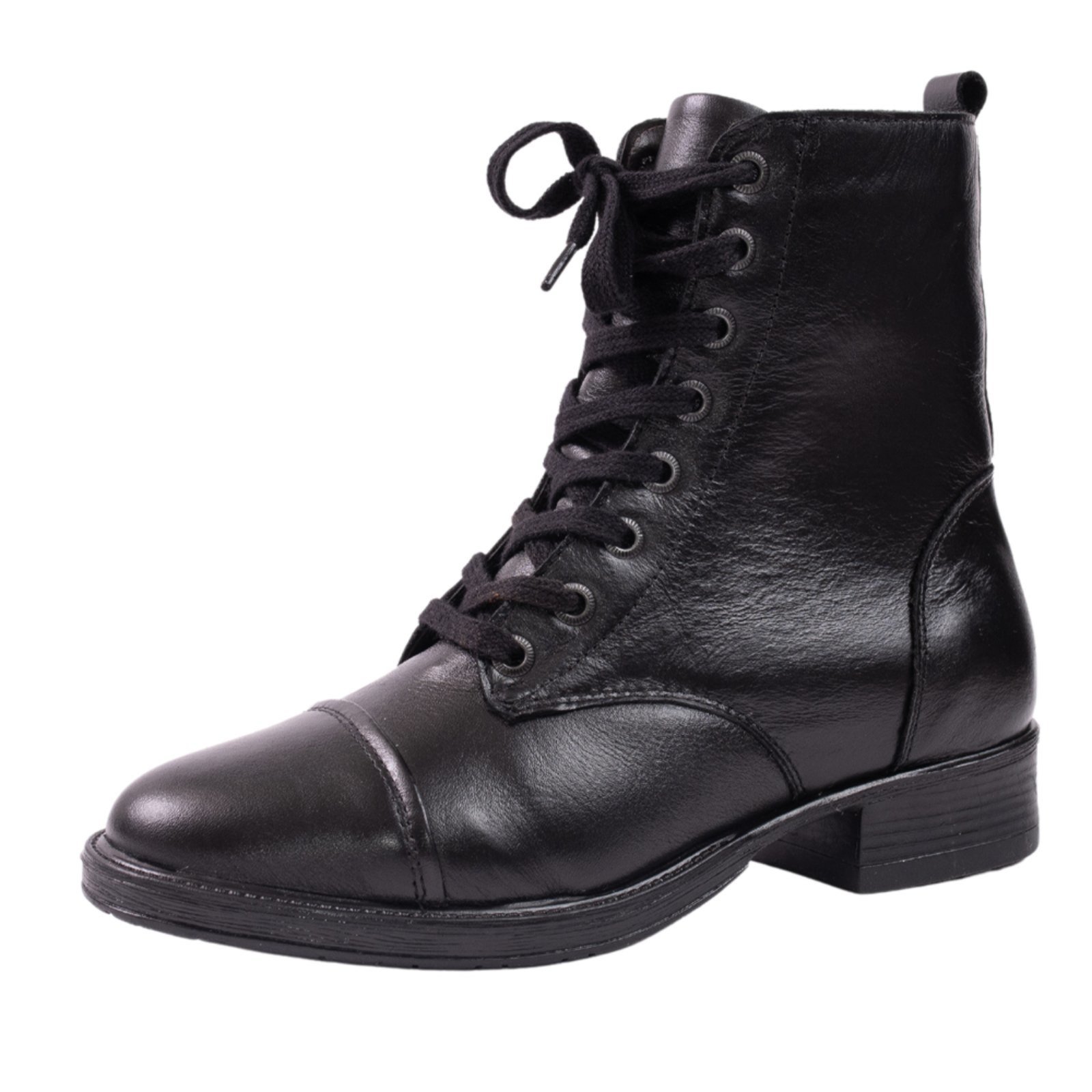 Bota Coturno Tratorada Couro Tellini Store Preto