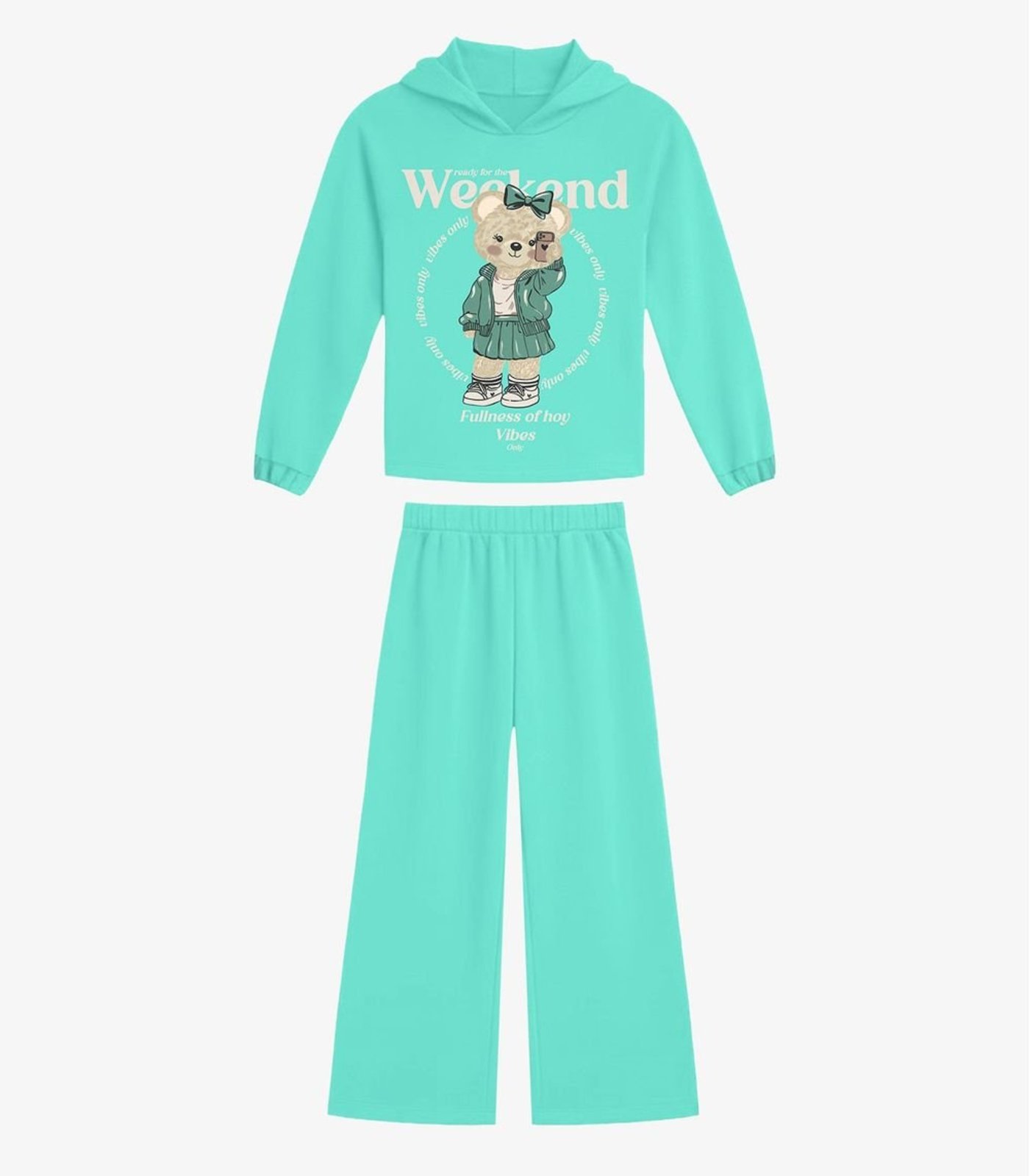 Infantil - Conjunto Blusão Com Calça Menina Rovi Verde