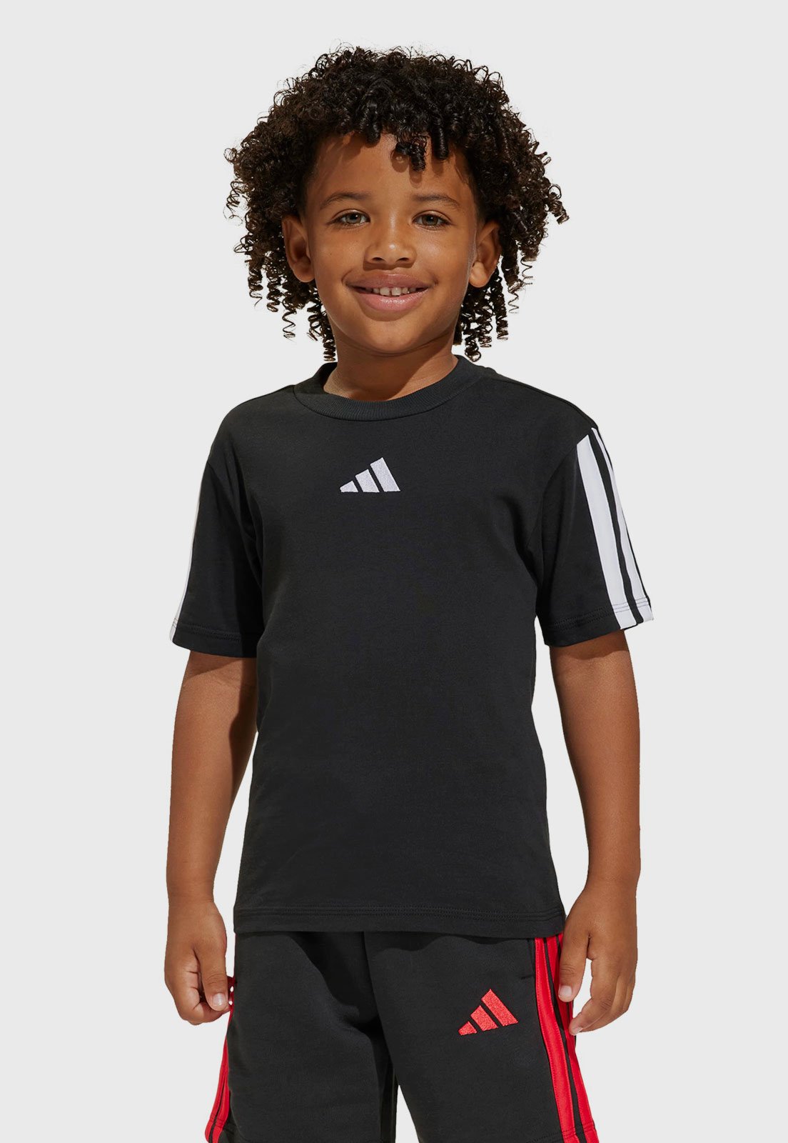 Infantil - Camiseta adidas Sportswear Três Listras Preta