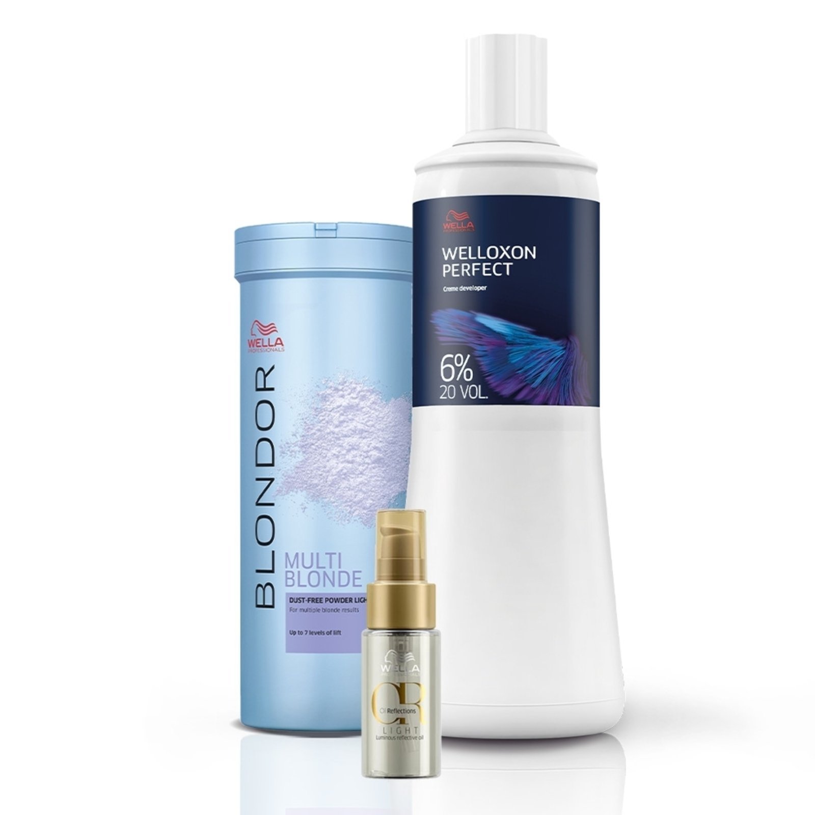 Vista 2 Kit Wella Blondor Pó Descolorante 400g + Oxidante 6% 20V + Oil Reflections Light 30ml (3 produtos) WELLA PROFESSIONALS multicolorido WELLA PROFESSIONALS multicolorido