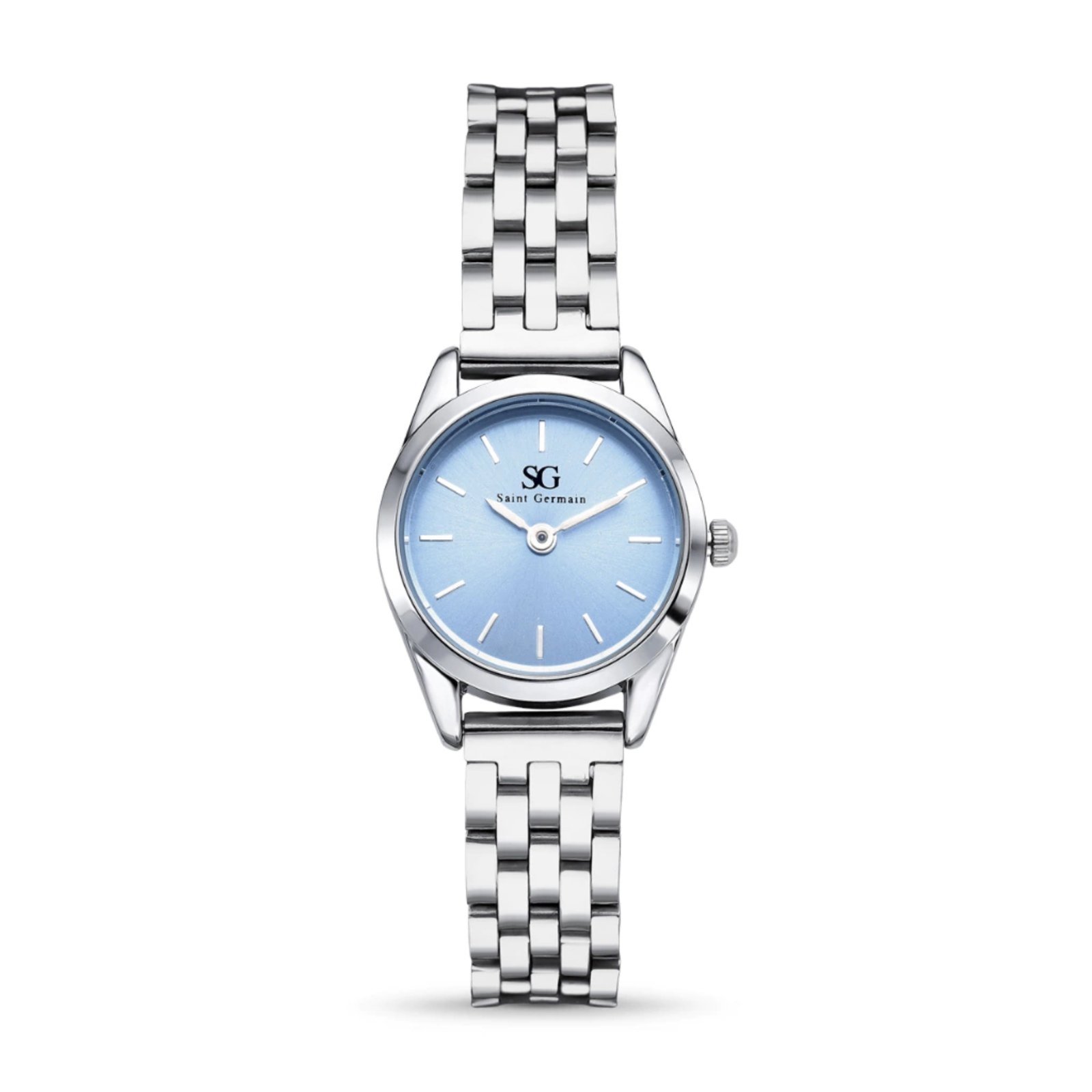 Vista 2 Relógio Feminino Saint Germain Mini Belle Fundo Pequeno Metal Prata Saint Germain Brand azul/prata azul Saint Germain Brand azul/prata azul
