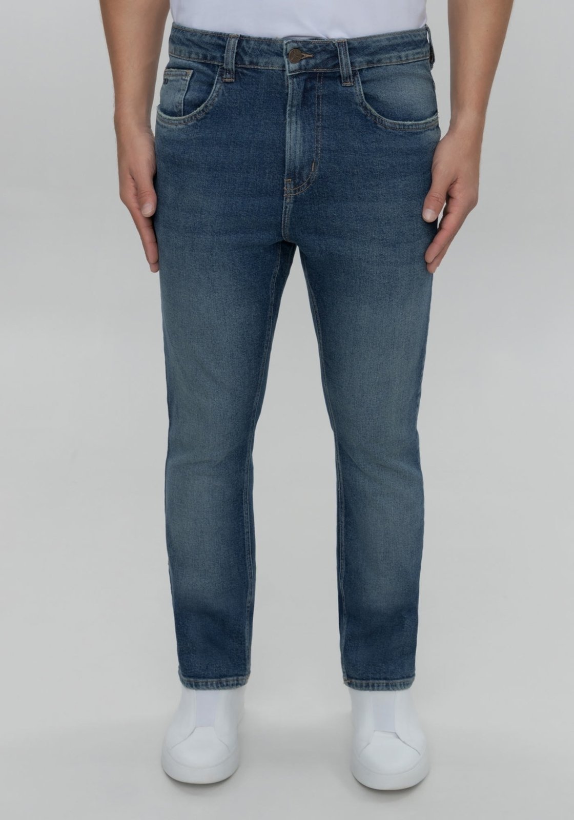 Calça Jeans Slim Masculina com Elastano