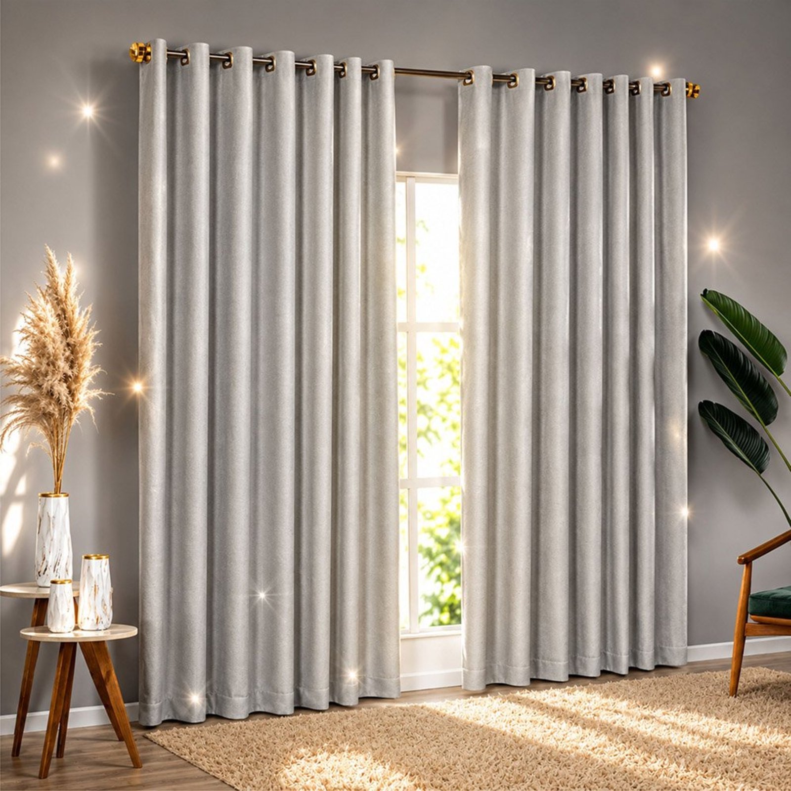 Cortina Blackout-Linho para Varão 2,00m x 2,30m Linha Nobre - Cinza