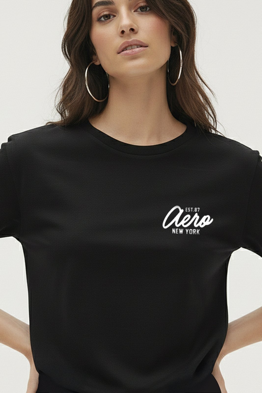 Camiseta Manga Curta Feminina Silkada Aéropostale 981301135 Preto