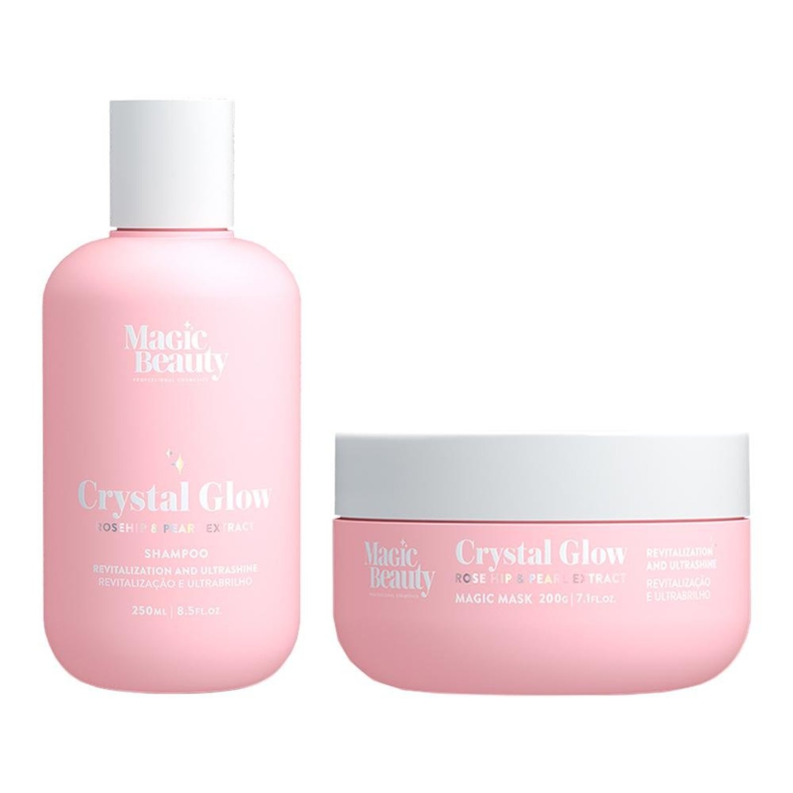 Kit Magic BEauty Crystal Glow - Shampoo 250ml e Máscara 200g