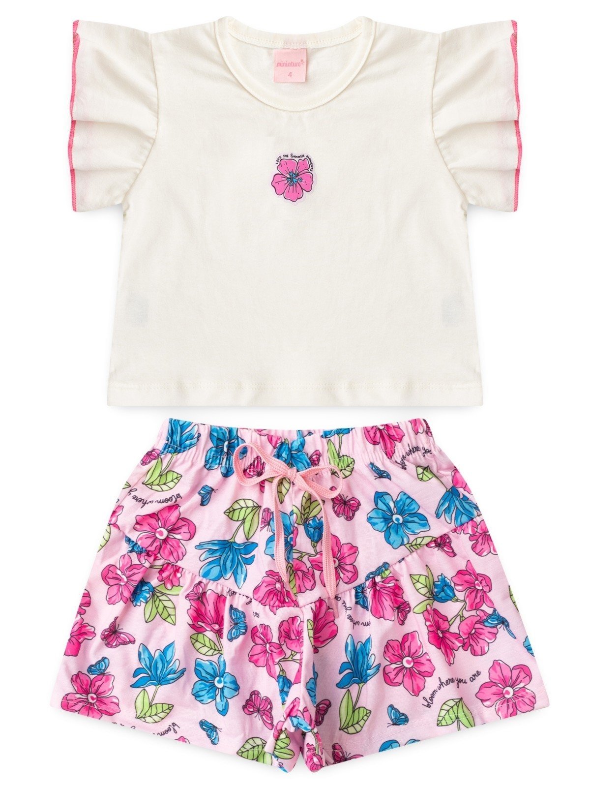 Vista 2 Infantil - Conjunto Platinum Flor De Hibisco PLATINUM KIDS branco PLATINUM KIDS branco