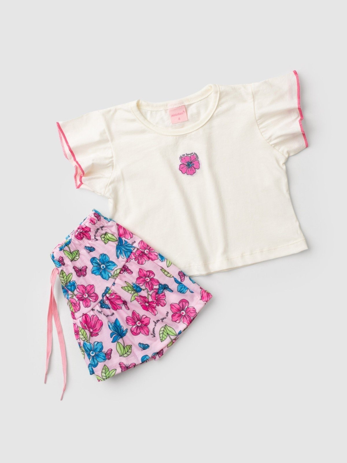 Vista 3 Infantil - Conjunto Platinum Flor De Hibisco PLATINUM KIDS branco PLATINUM KIDS branco