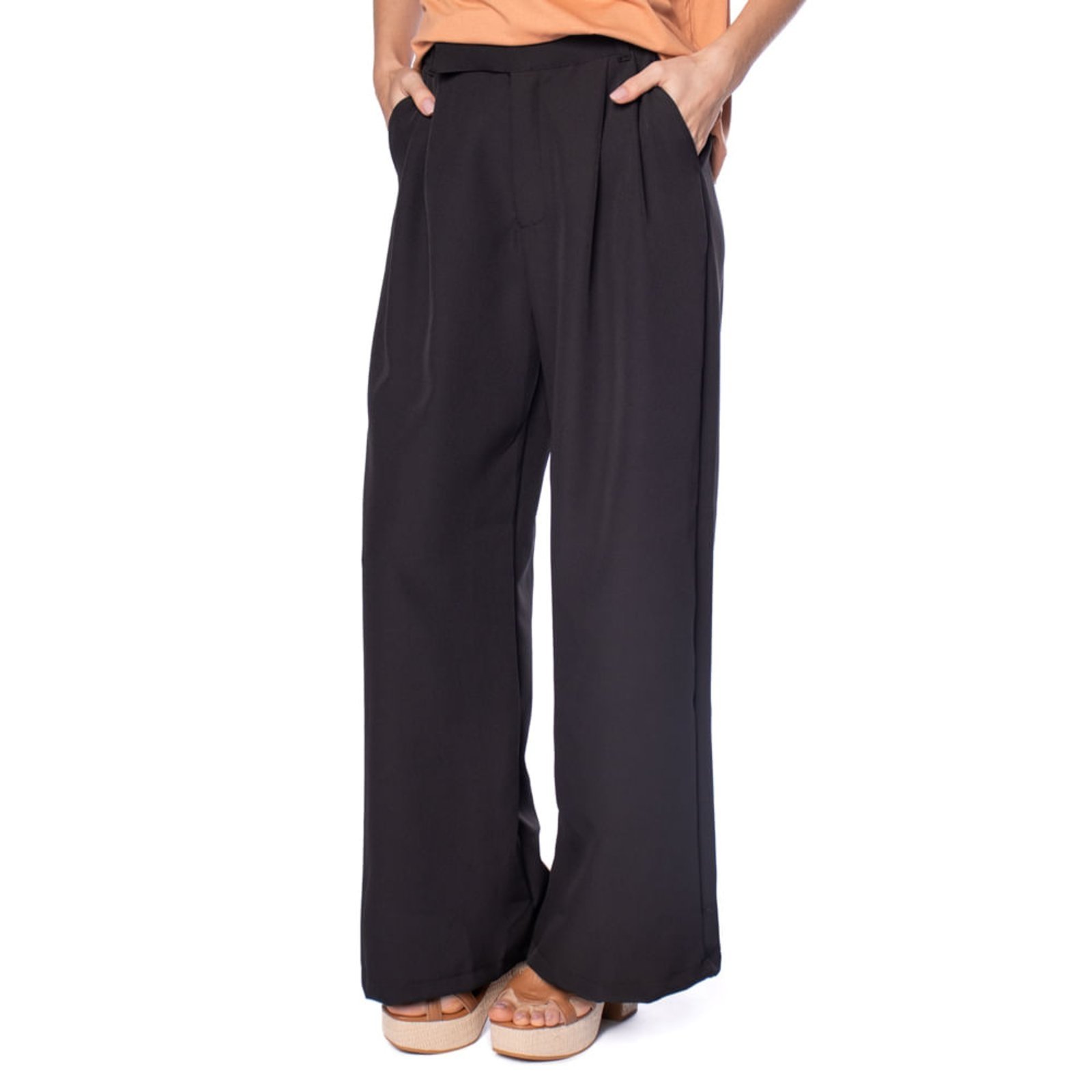 Calça Feminina Endless Pantalona em Viscose Preto