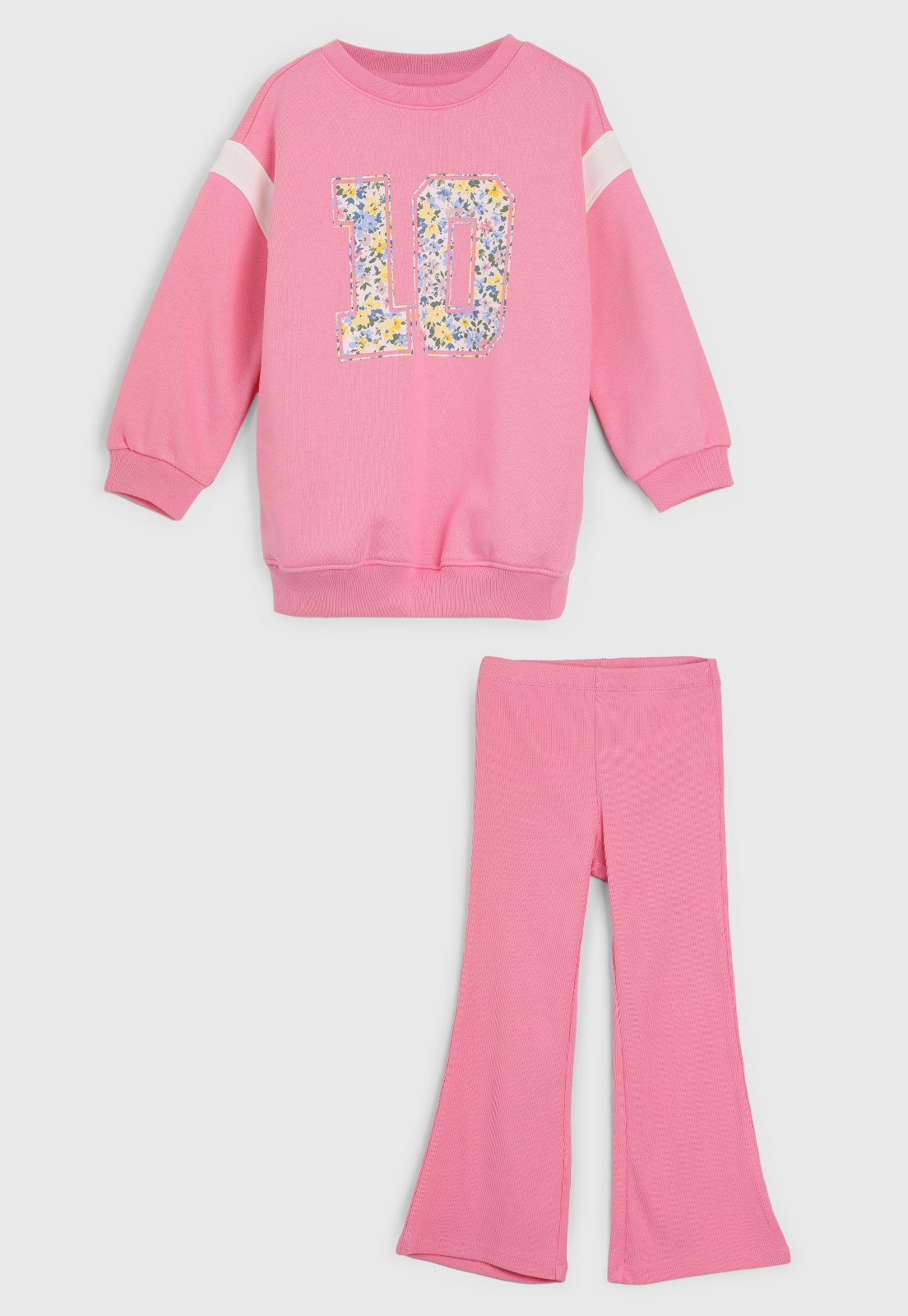 Conjunto 2pçs Manga Longa GAP Floral E Folhagem Rosa