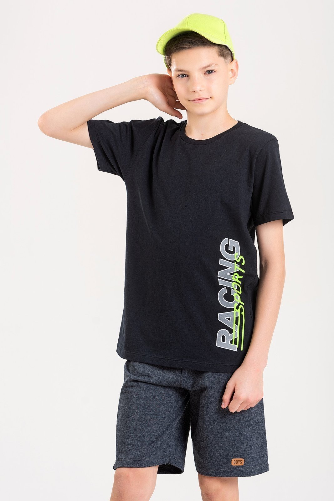 Infantil - Camiseta Meia Malha Juvenil Masculina Racing