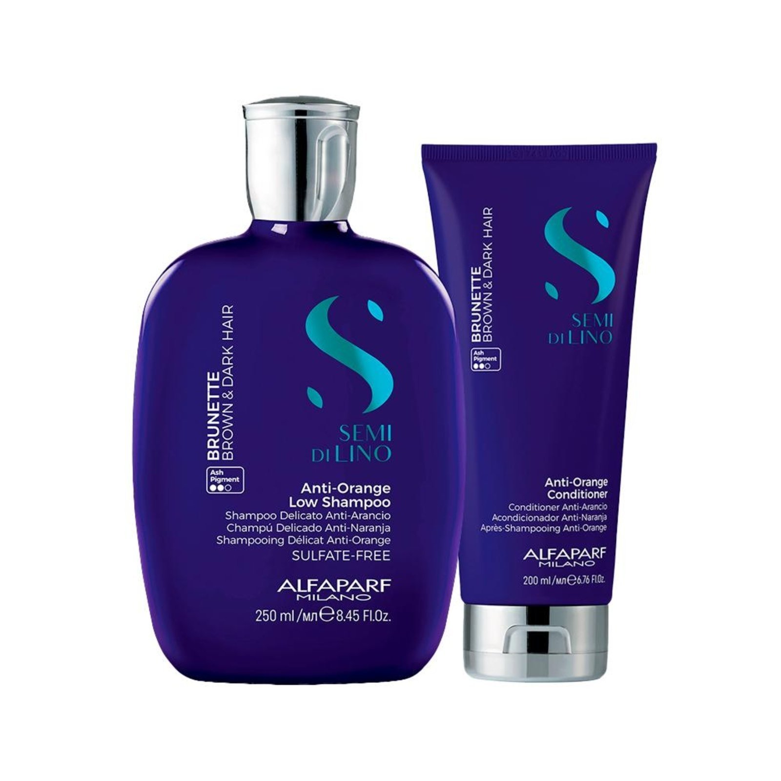 Kit Alfaparf Semi Di Lino Brunette Anti-Orange Sh/Cond