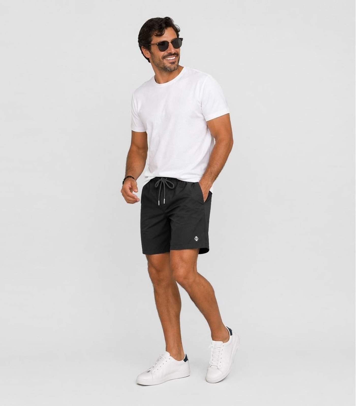 Bermuda Masculina Em Microfibra Diametro Preto