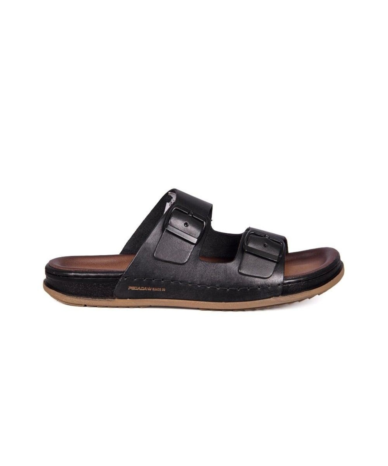 Chinelo Pegada Masculino Couro Preto Incolor