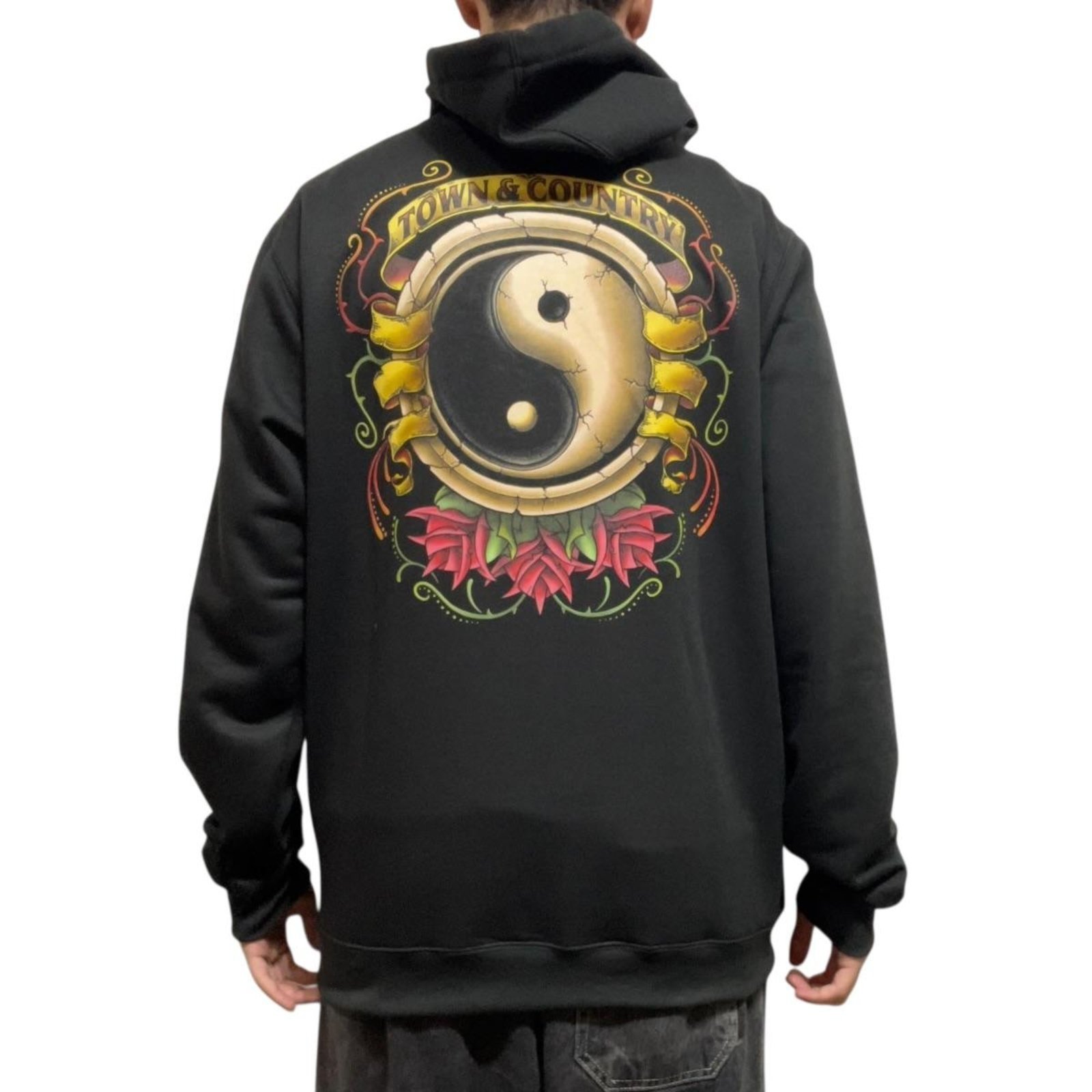 Moletom Fechado Stone Rose- Town & Country - Preto