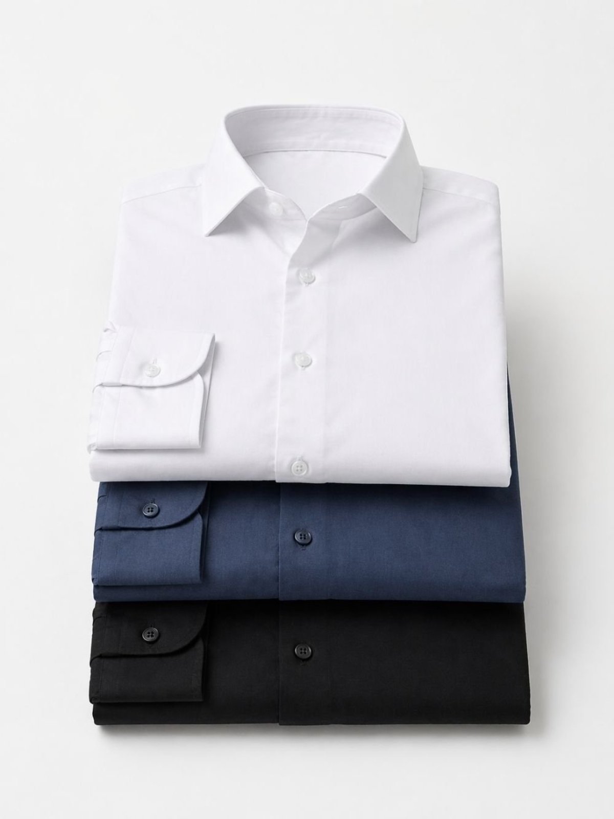 Kit 3 Camisas Social Masculina Manga Longa Crocker Preta, Marinho e Branca – 50077