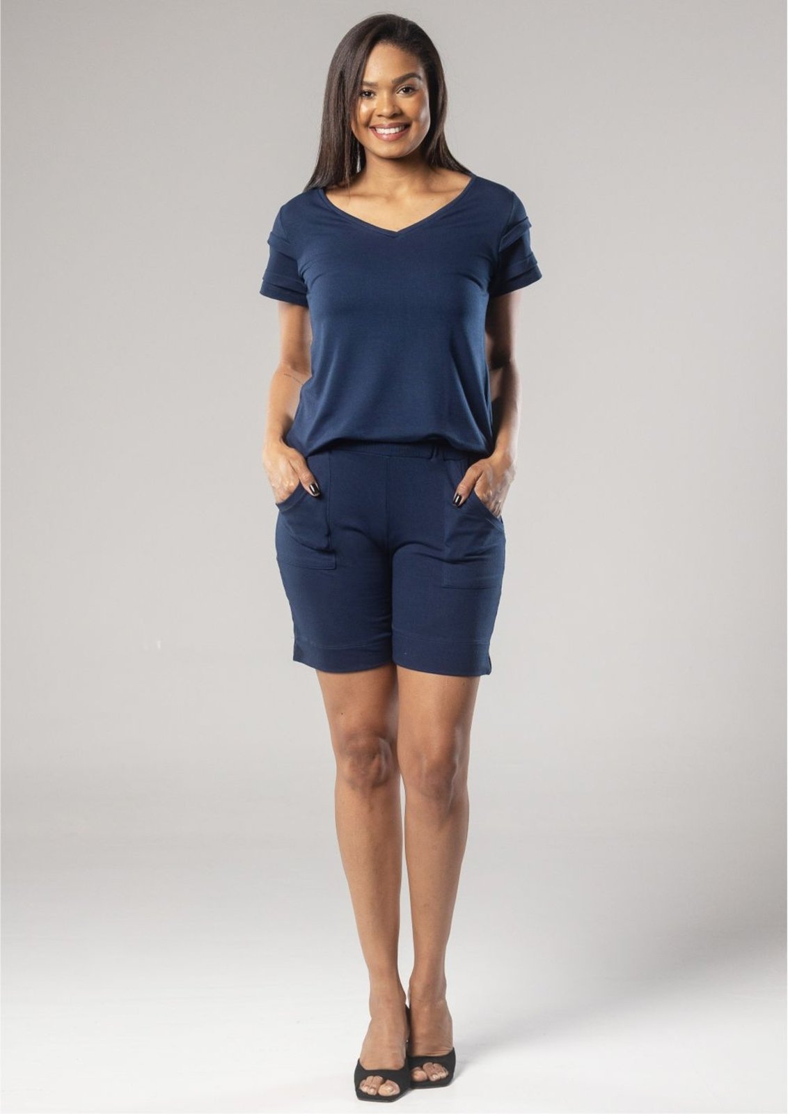 Shorts Pau a Pique Básico Azul Marinho MARINHO – M Pau a Pique