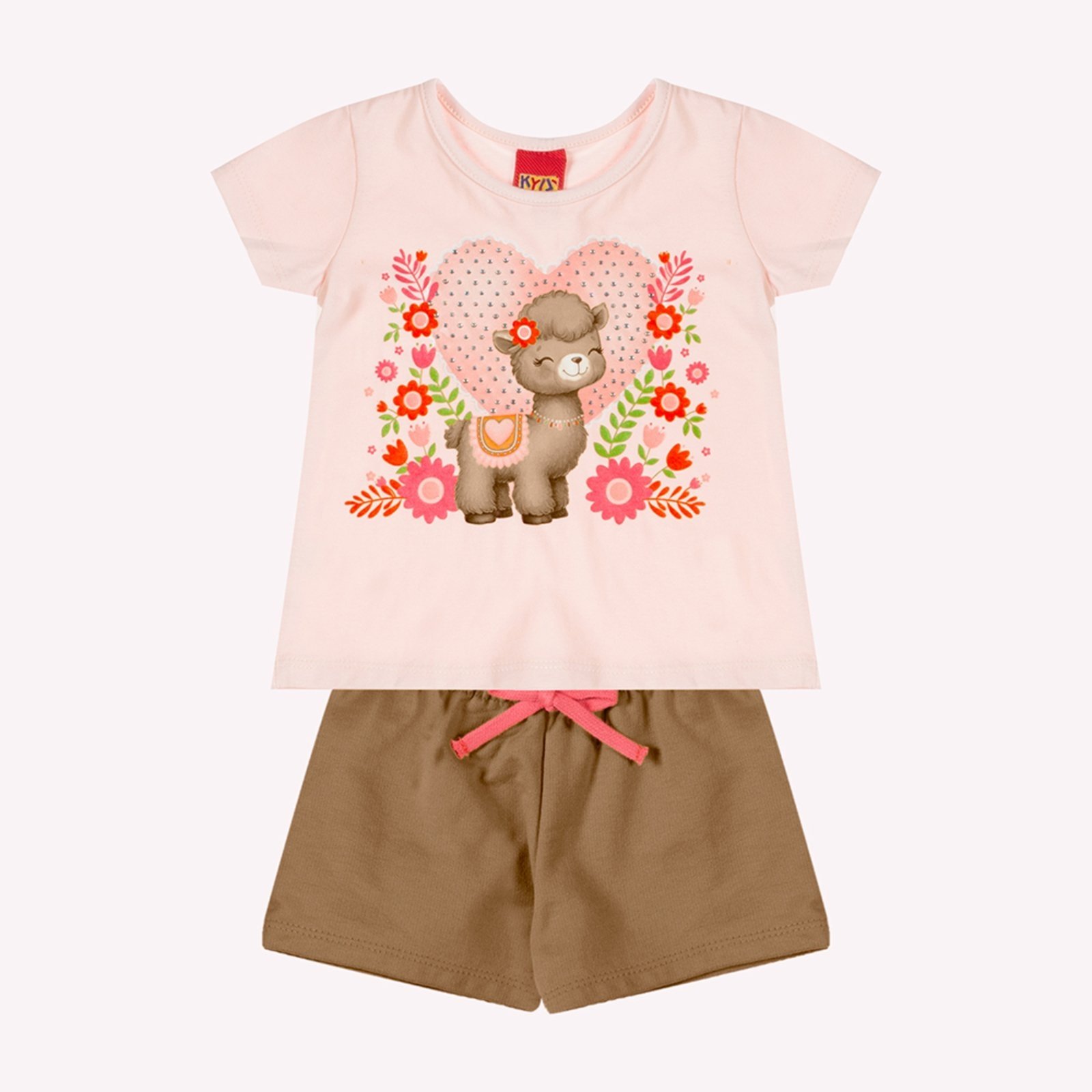 Vista 3 Infantil - Conjunto Menina Strass Kyly branco Kyly branco