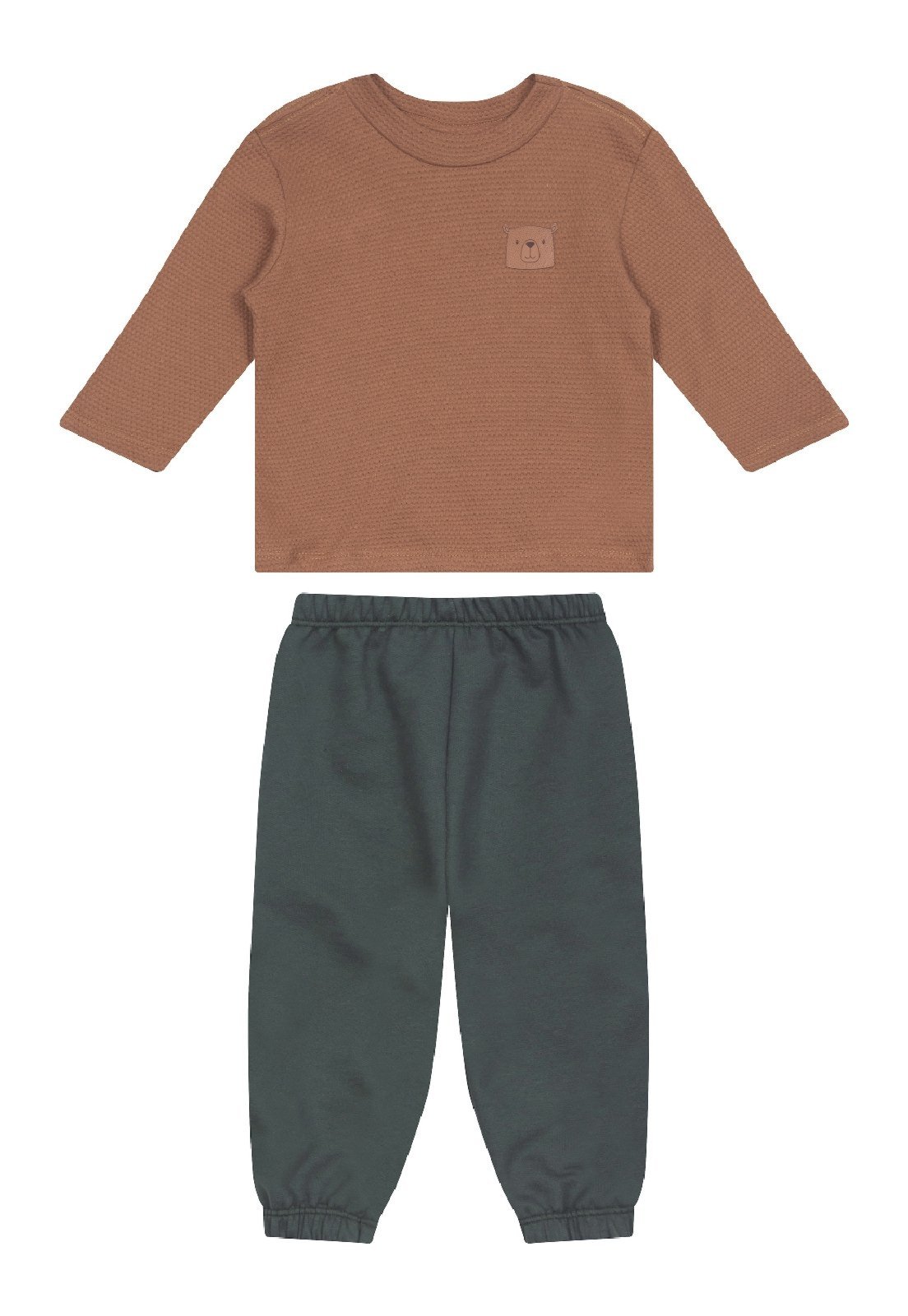 Infantil - Conjunto Menino de Camiseta e Calça Guloseima Marrom