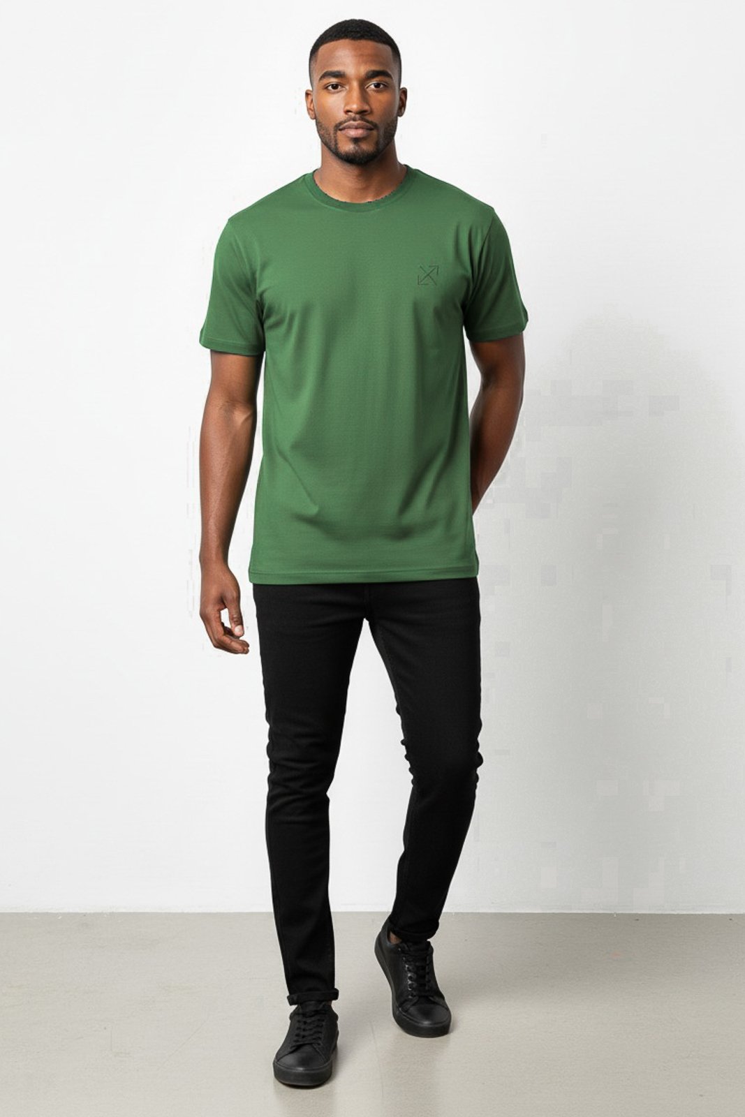 Vista 3 Camiseta Enluaze Lisa Masculina Reta Manga Curta Com Elastano 59016 Kloze verde Kloze verde
