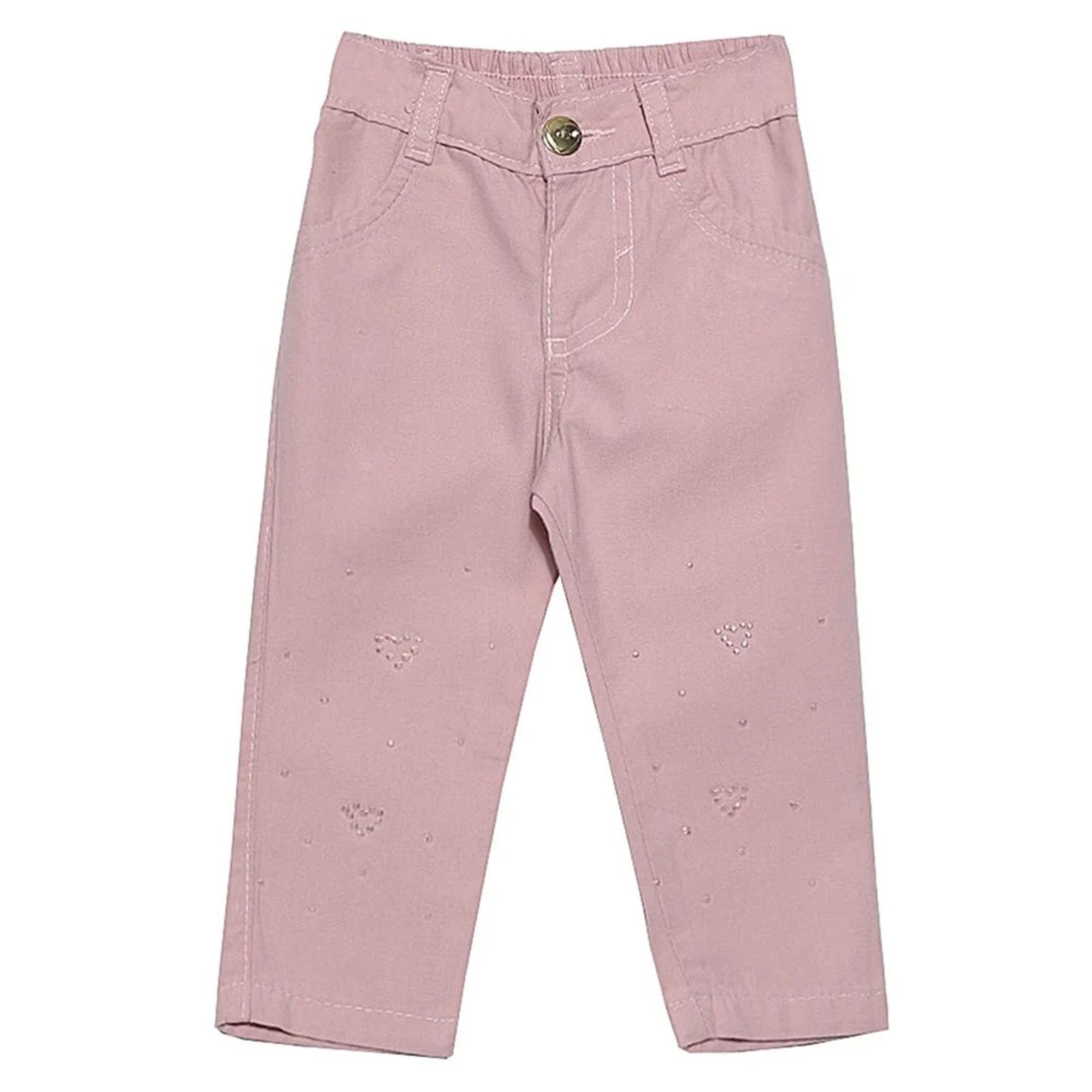 Vista 2 Infantil - Calça Look Jeans Sarja Rosa unico rosa Look Jeans unico rosa