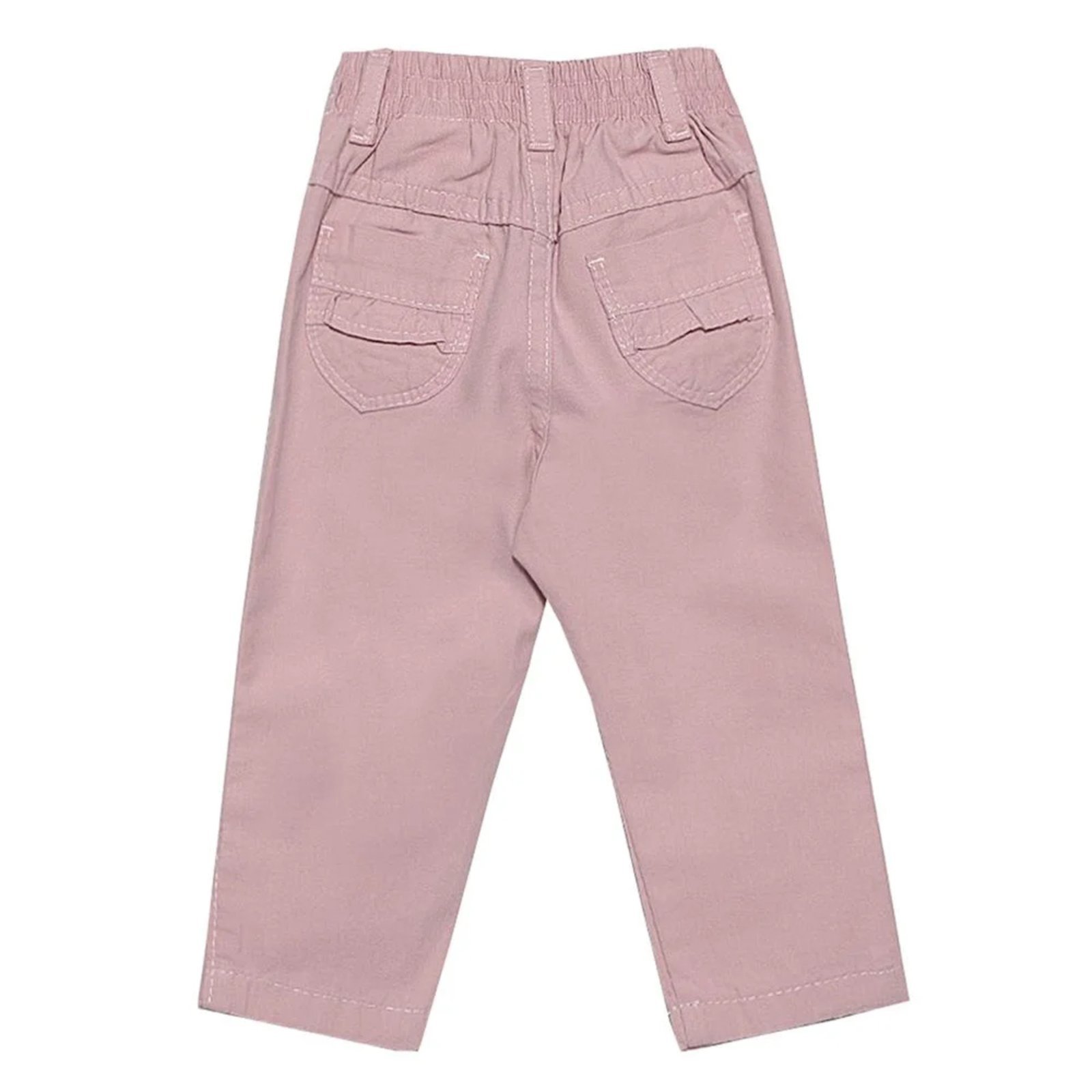 Vista 3 Infantil - Calça Look Jeans Sarja Rosa unico rosa Look Jeans unico rosa