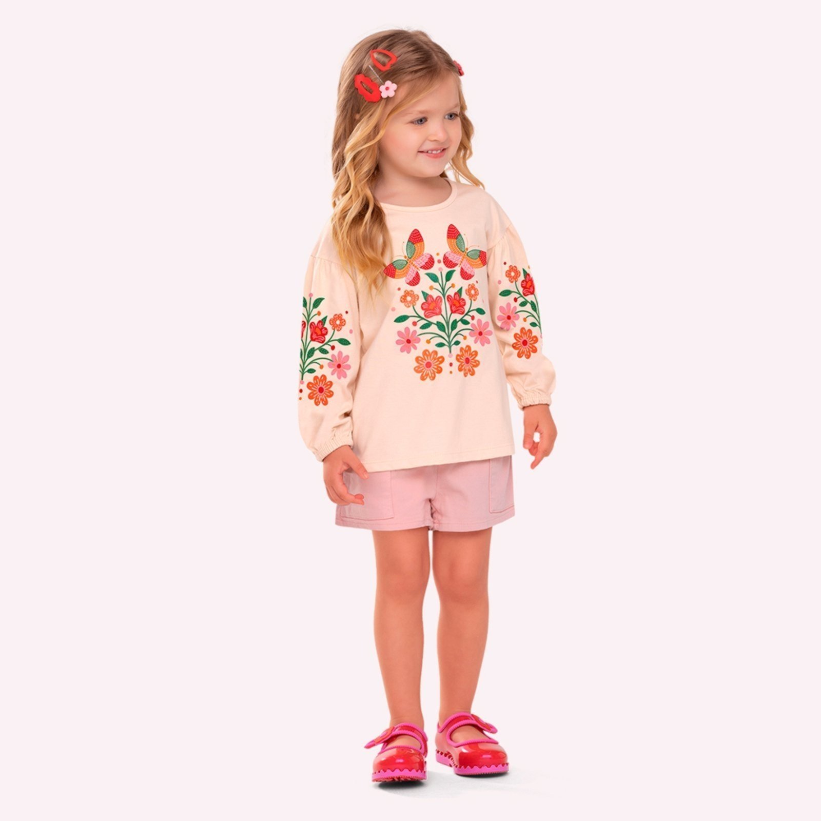 Infantil - Blusa Menina em Algodão Nanai