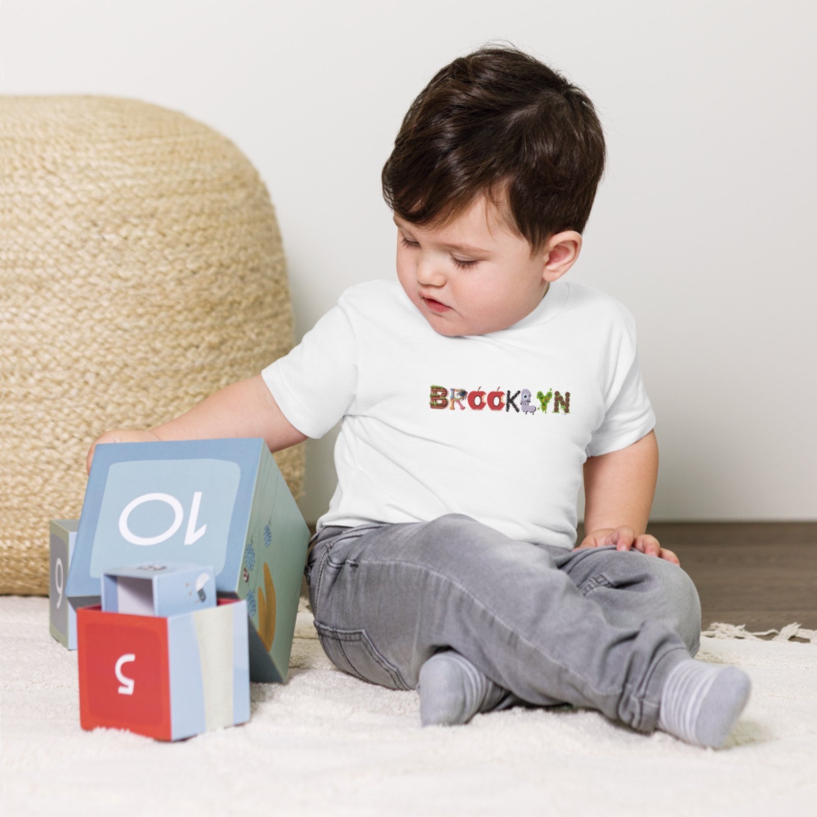 Infantil - Camiseta Blusa Manga Curta Urbania Algodão Branco estampa brooklyn