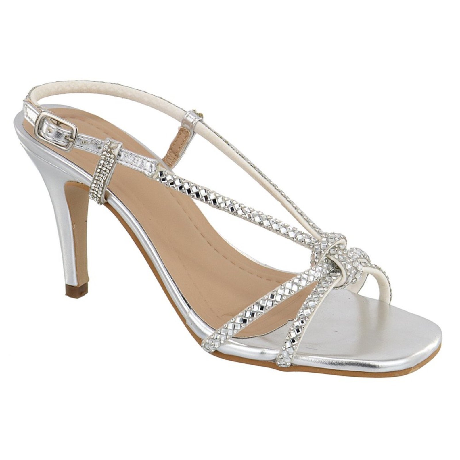 Sandália Feminina Salto Fino Com Strass 197010