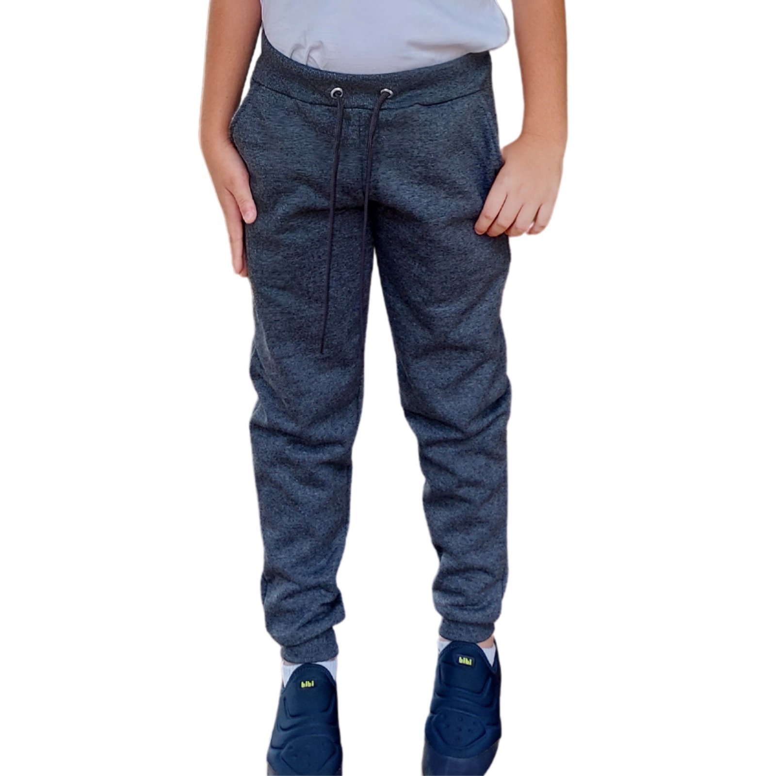 Infantil - Calça Estilo Jogger Moletom Juvenil Grafite Aliarthe