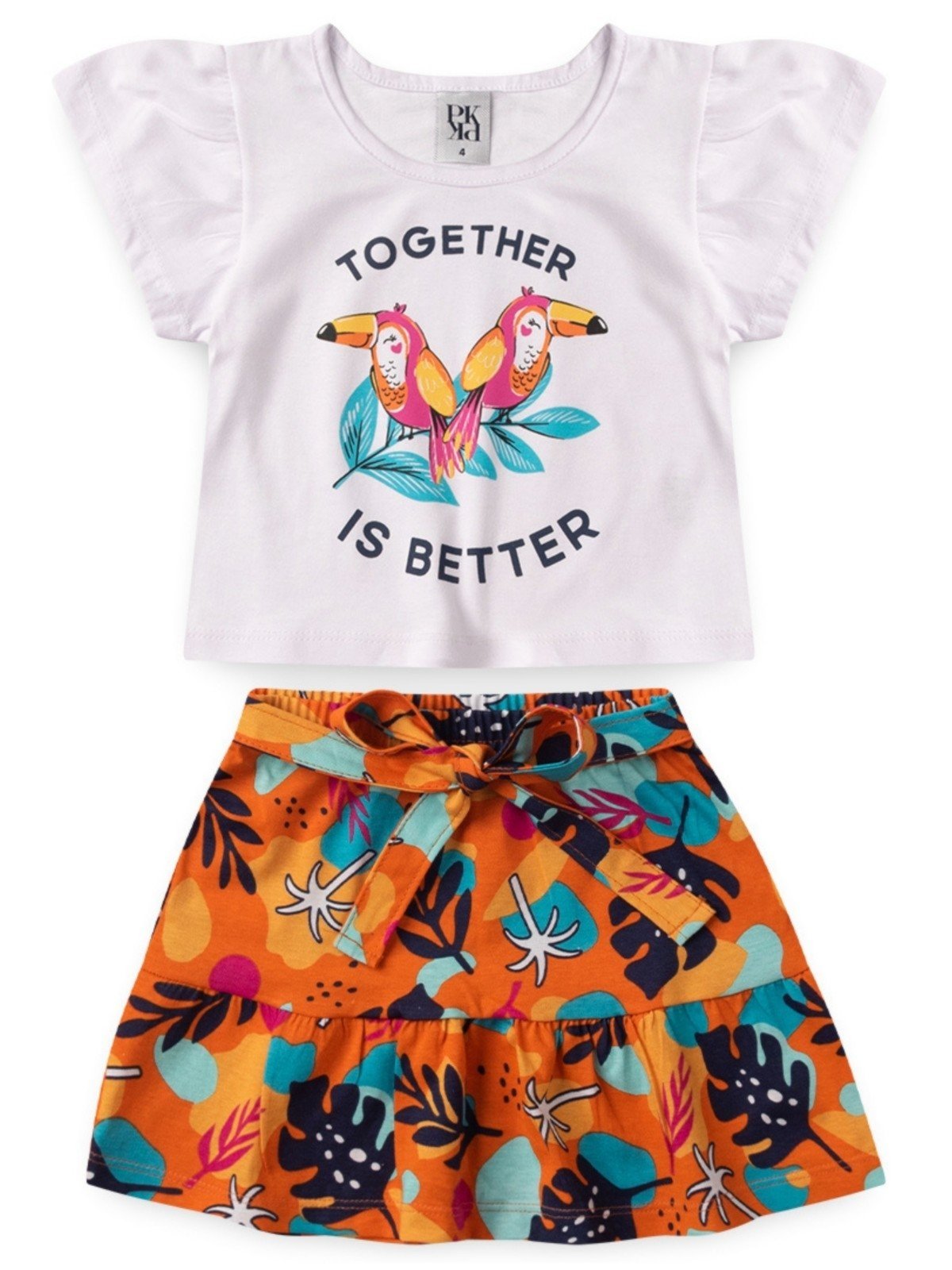 Vista 2 Infantil - Conjunto Platinum Pássaros Branco PLATINUM KIDS laranja PLATINUM KIDS laranja