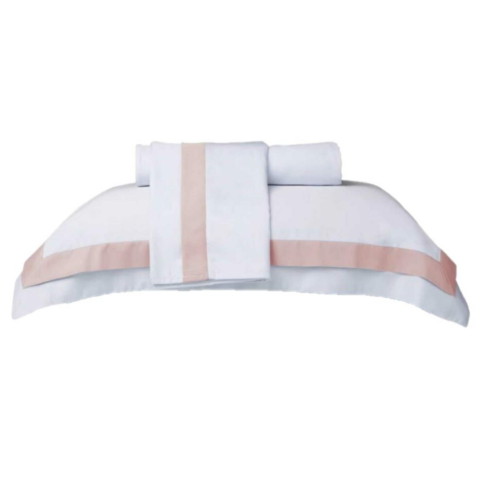 Vista 2 Jogo Cama Solteiro 300 Fios Naturalle St Germain Rosa Naturalle Fashion branco/rosa rosa Naturalle Fashion branco/rosa rosa