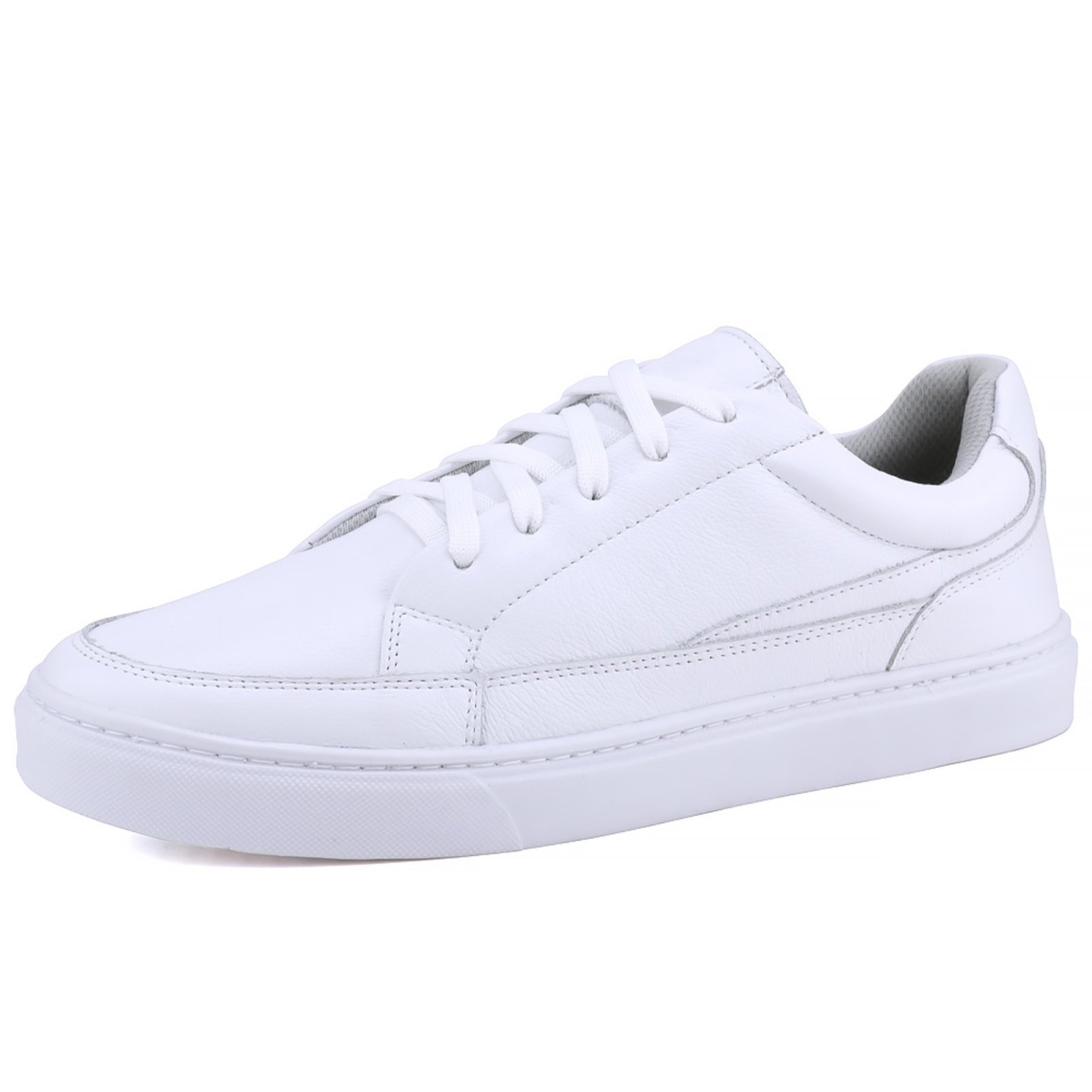 Tênis Casual Mr. Gutt de Couro Recortes Branco