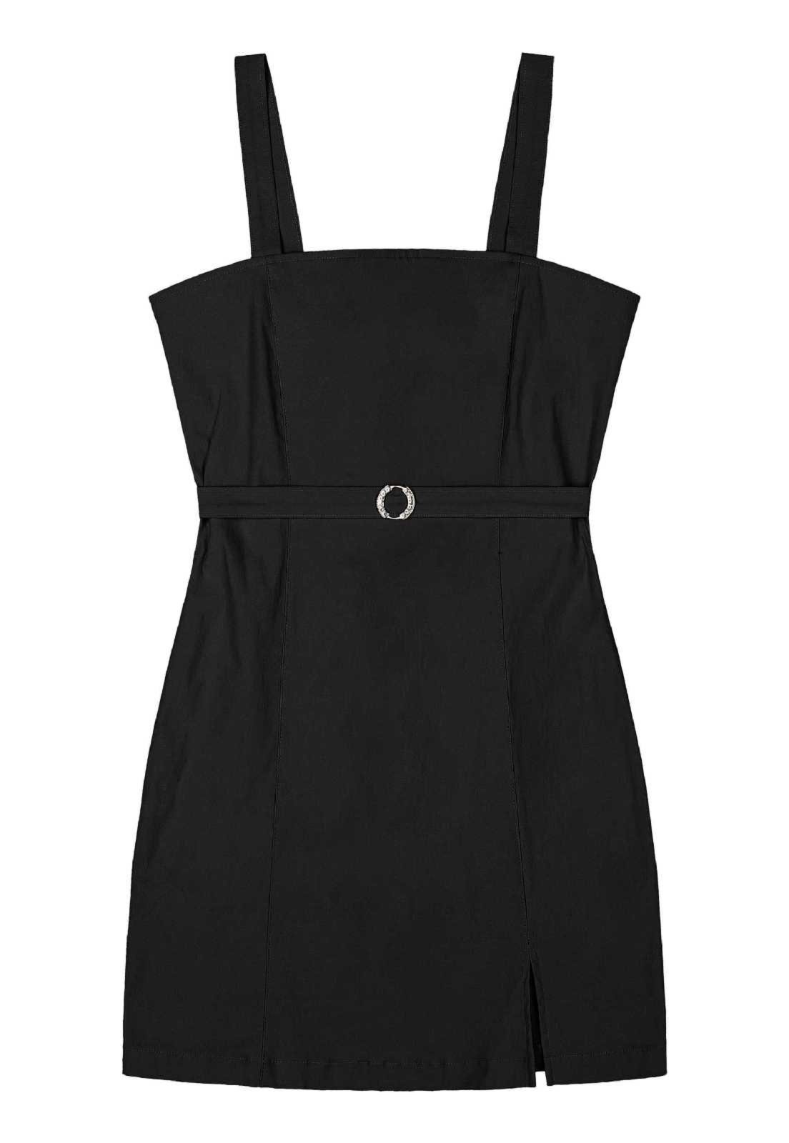 Vista 3 Infantil - Vestido Juvenil com Alças Gloss preto Gloss preto