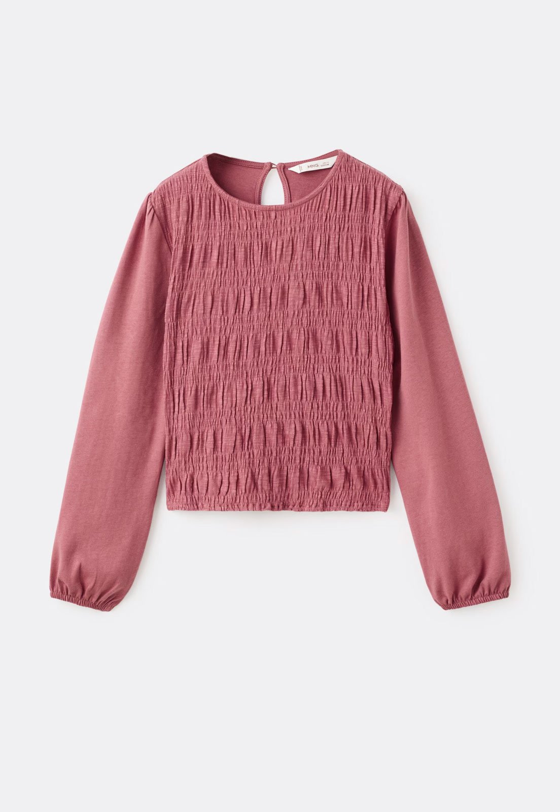 Infantil - Camiseta MANGO Detalhe Texturizado Rosa