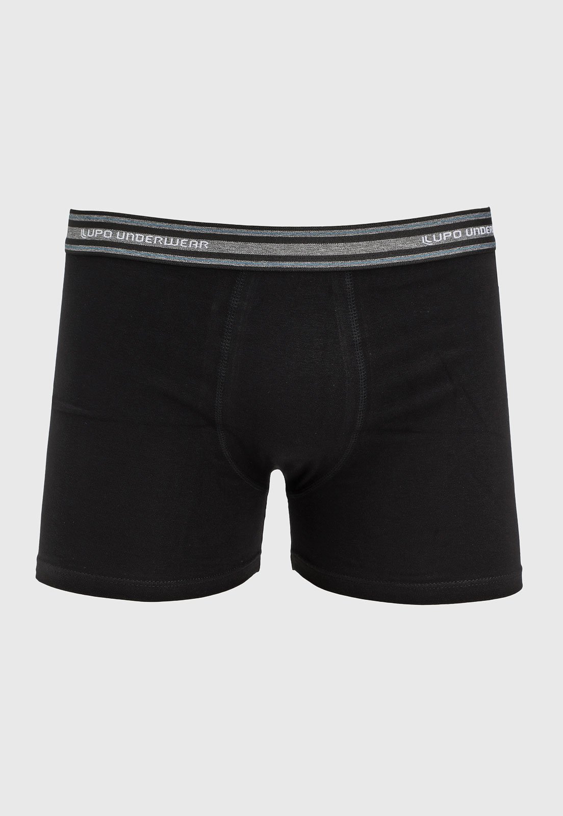 Vista 3 Kit com 2 Unidades Cueca Boxer Masculina Lupo Preta preto Lupo preto