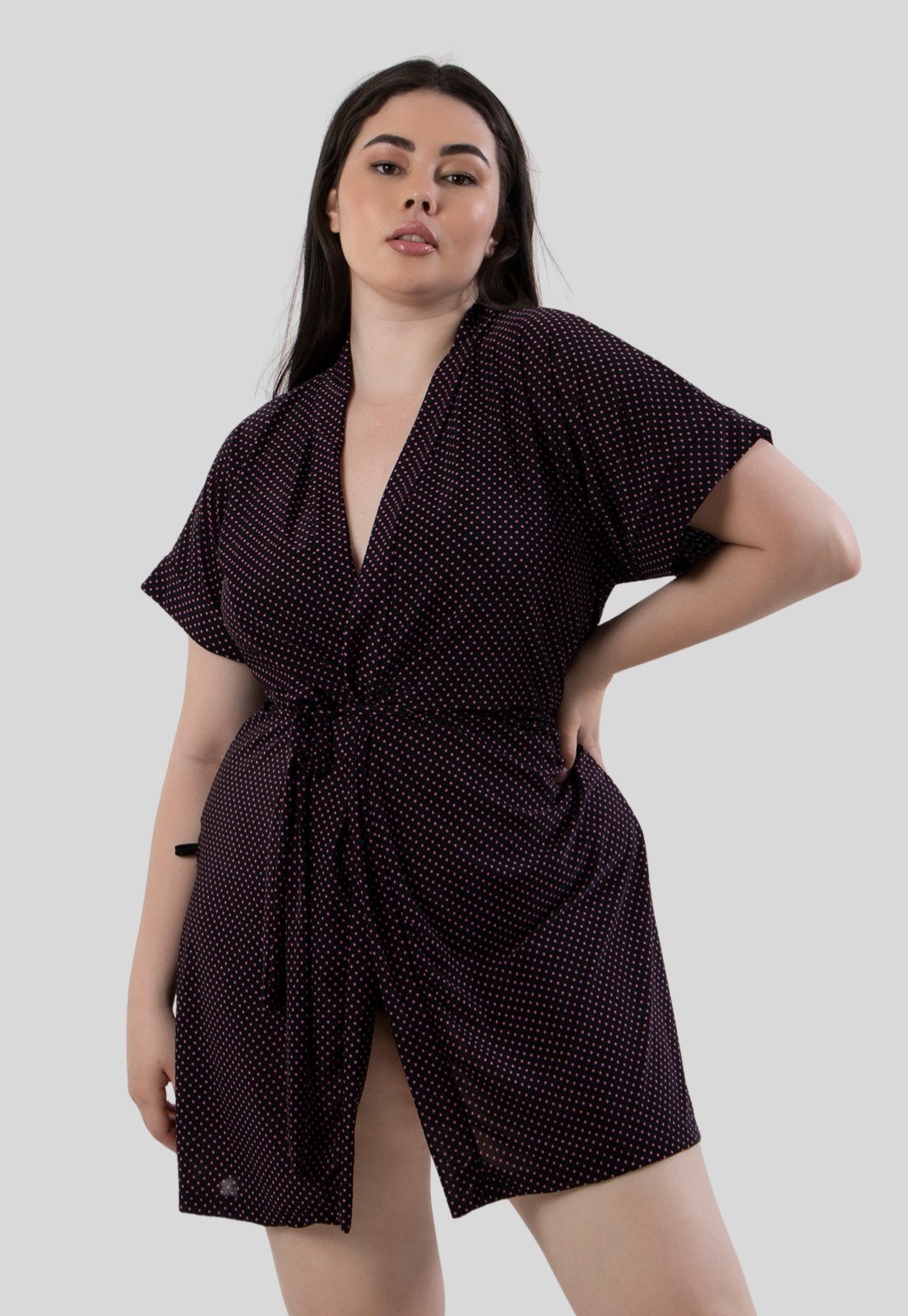Robe Plus Size Estampado Kimono c/ Faixa SORTIDO