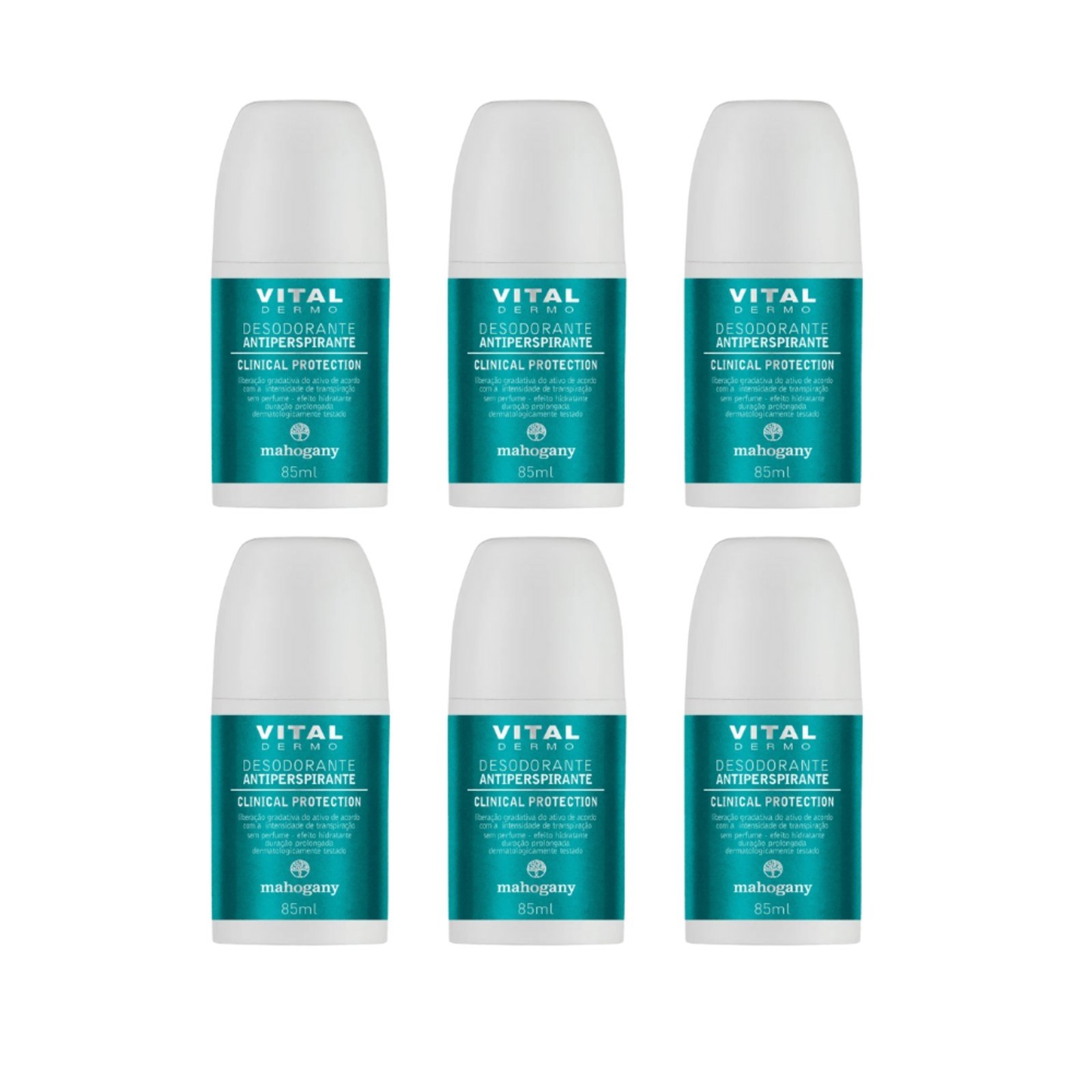 Vista 2 Kit Mahogany 6un Desodorante Antiperspirante Clinical Protection azul Mahogany azul