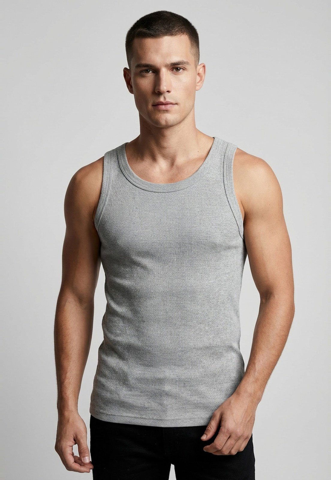 Regata Masculina Aleatory Decote Careca Cinza