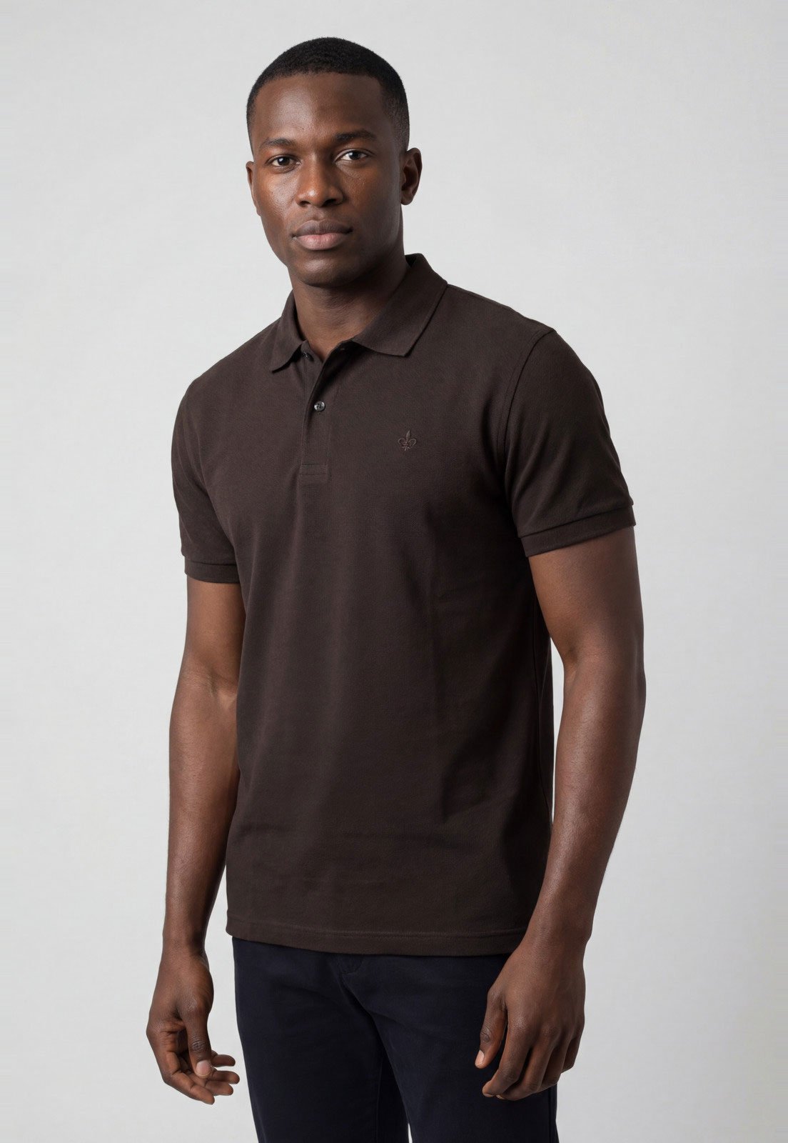 Polo Masculina Dudalina Clássica Marrom