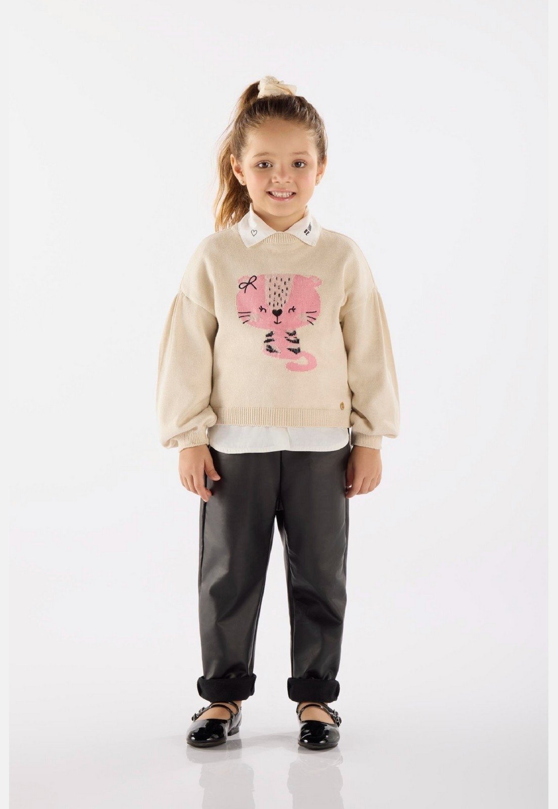 Infantil – Blusão Feminino em Tricot Up Baby Off-White