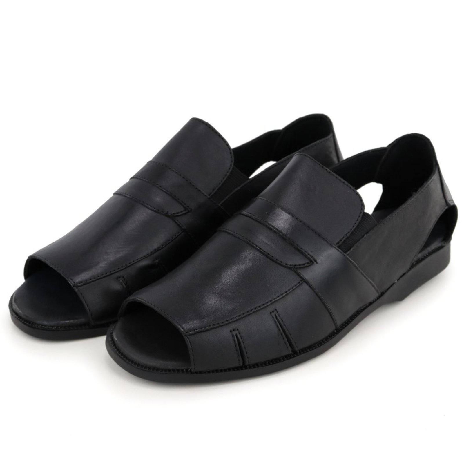 Sandalia de Couro Masculina Comfort Preta
