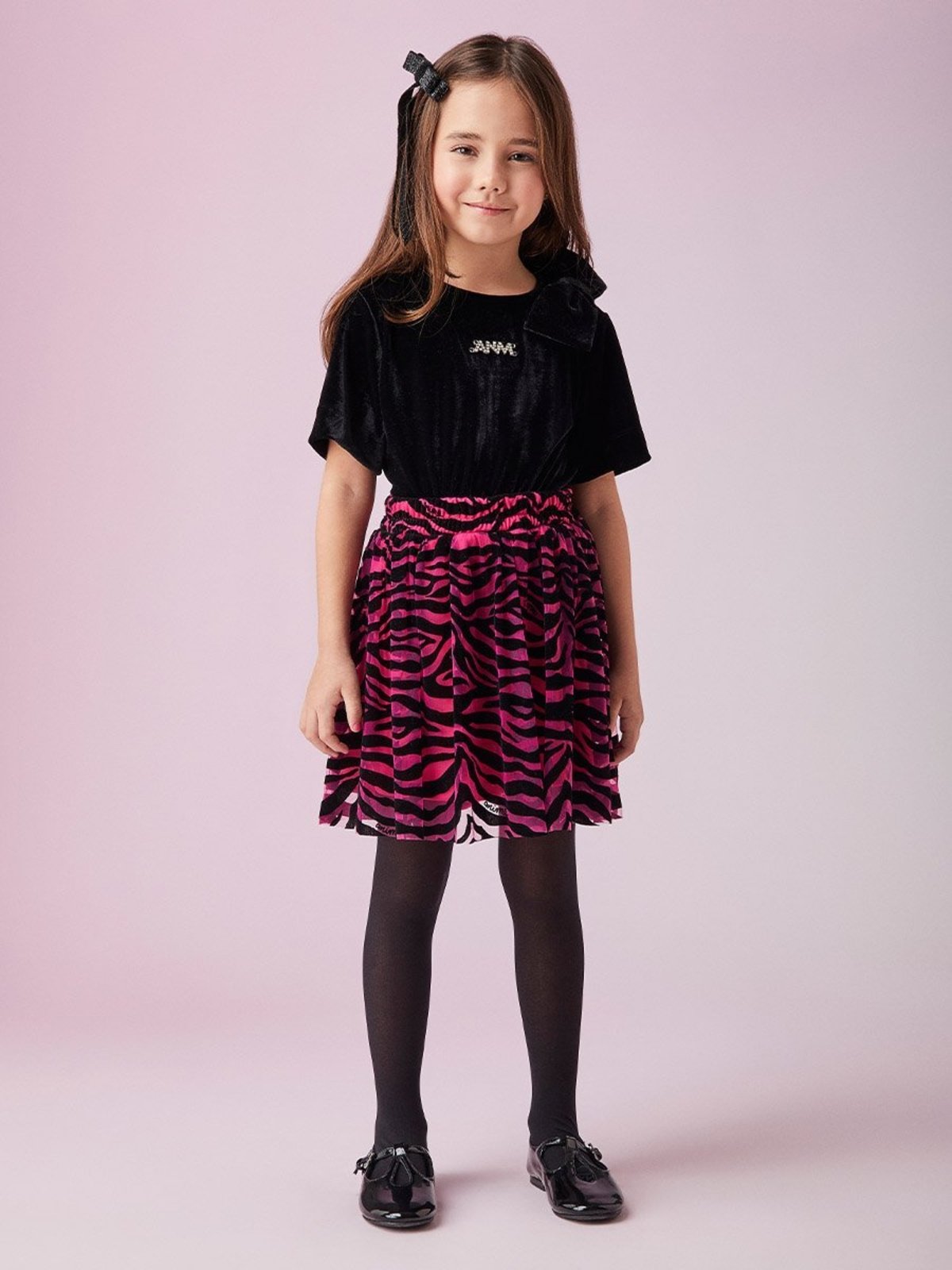 Infantil - Conjunto Animal Print com Laço