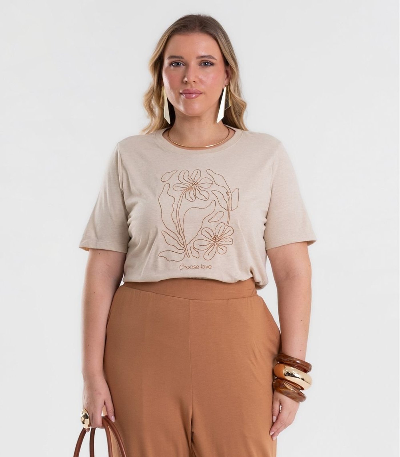 Blusa Feminina Manga Curta Meia Malha Secret Glam
