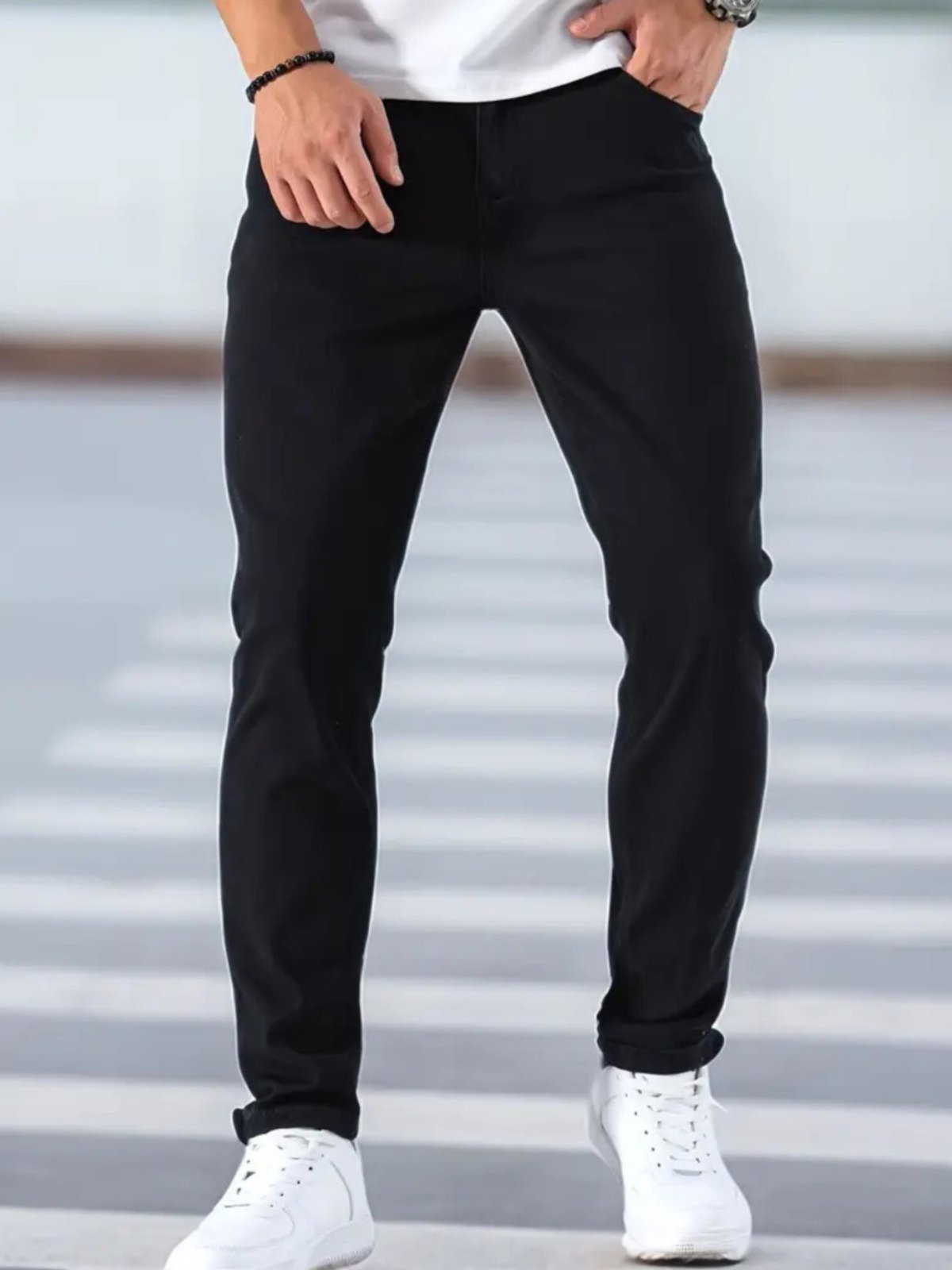 Calça Sarja Masculina Alpha Street Wear CasuaI e Confortavel Ideal Dia a Dia Preto