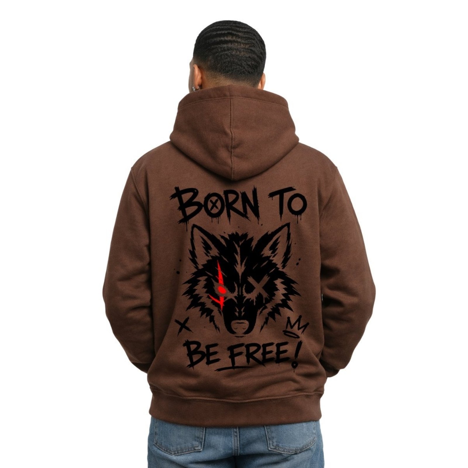 Blusa Moletom Canguru Casaco Masculino Dark Urban Manga 10 Café