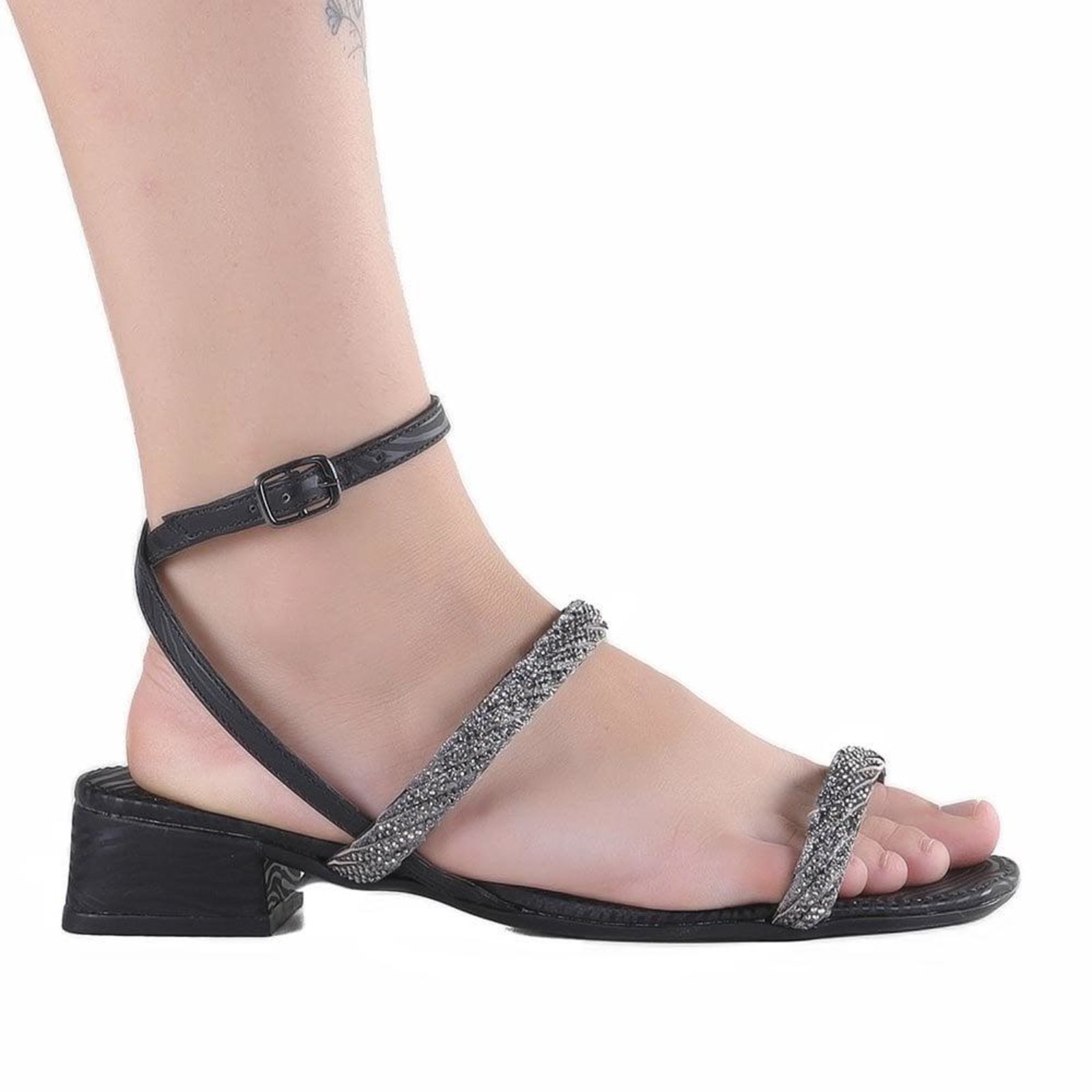 Sandália Feminina Zariff 617st Preto Incolor