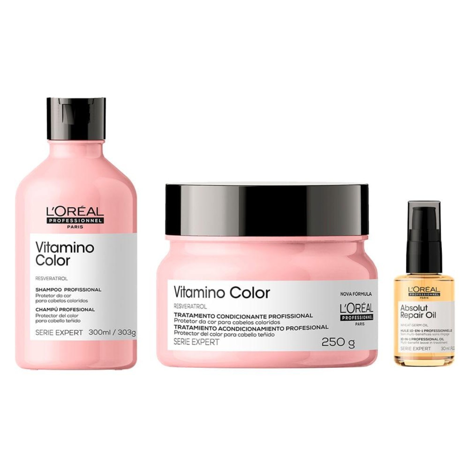 Kit L'Oréal Professionnel Serie Expert Absolut Repair Gold Quinoa Sérum 30ml + Vitamino Color - 2 Produtos