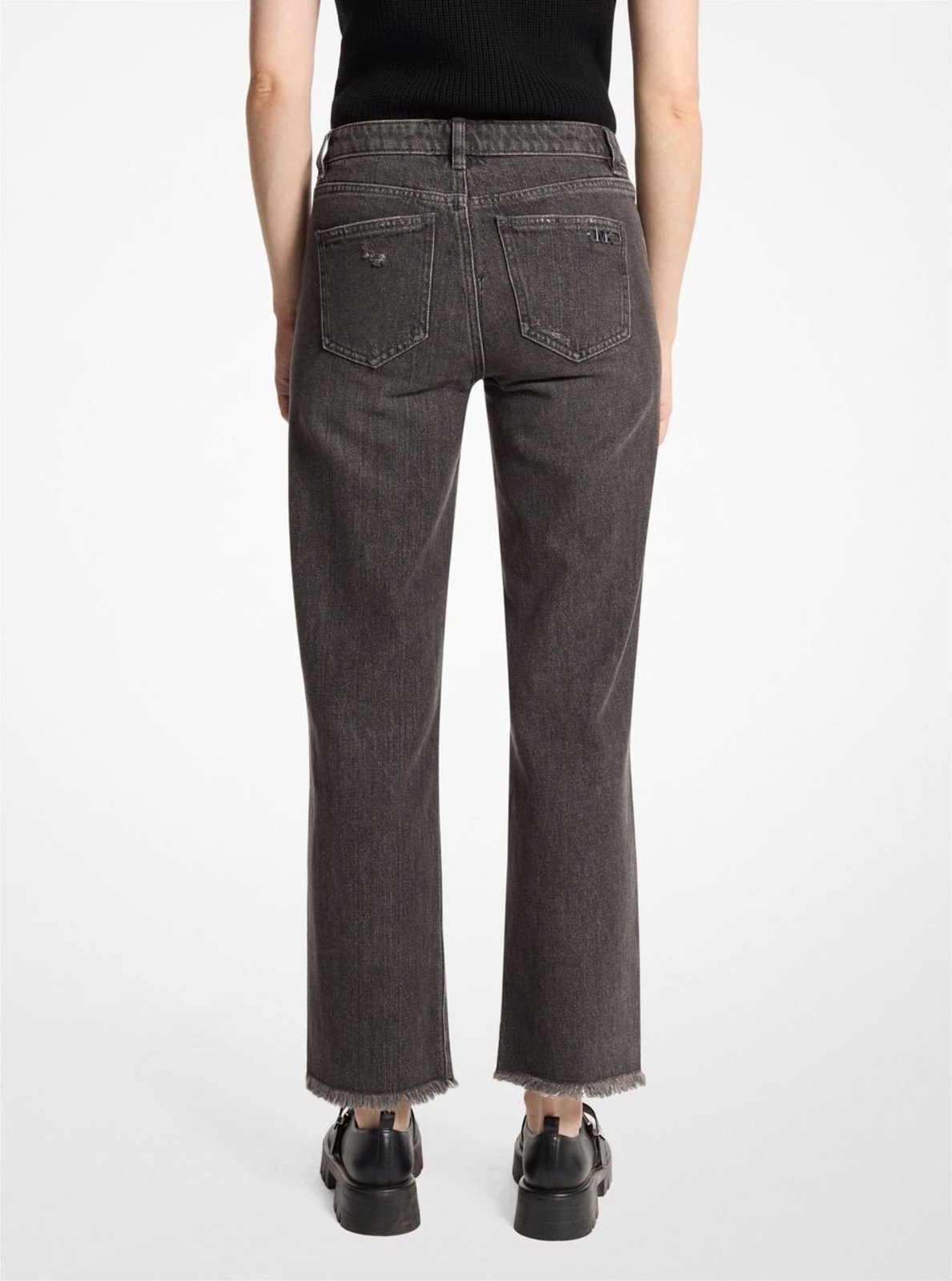 Vista 3 Calça Reta Jeans Mf4905r5g2018 Michael Kors preto Michael Kors preto