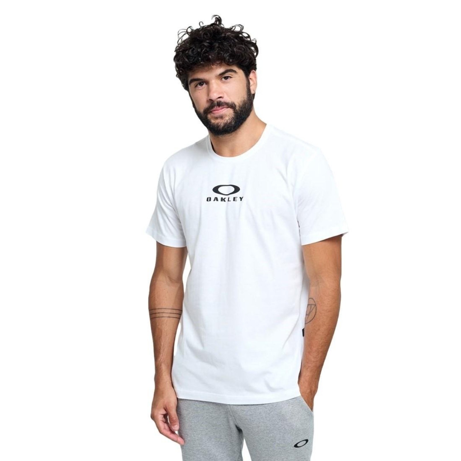Camiseta Oakley Masculina Casual Bark New Tee Branco